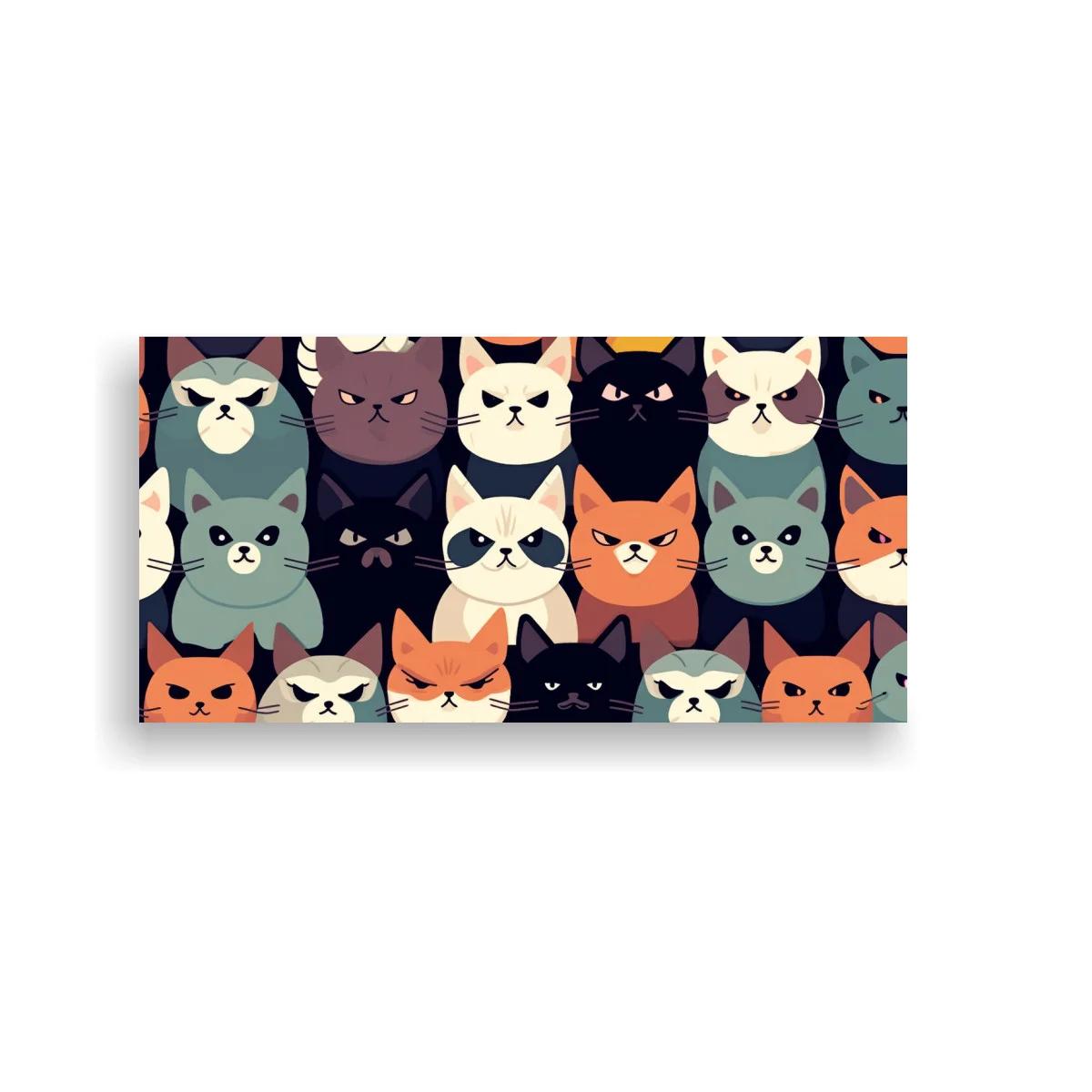 Cuadro caras de gatos en filas compactas — imagen principal