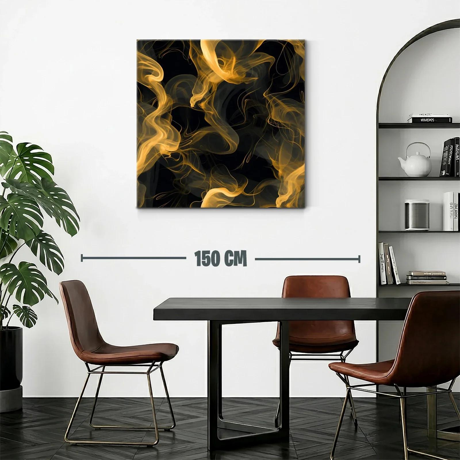 Líneas doradas fluidas sobre fondo negro profundo — miniatura 2