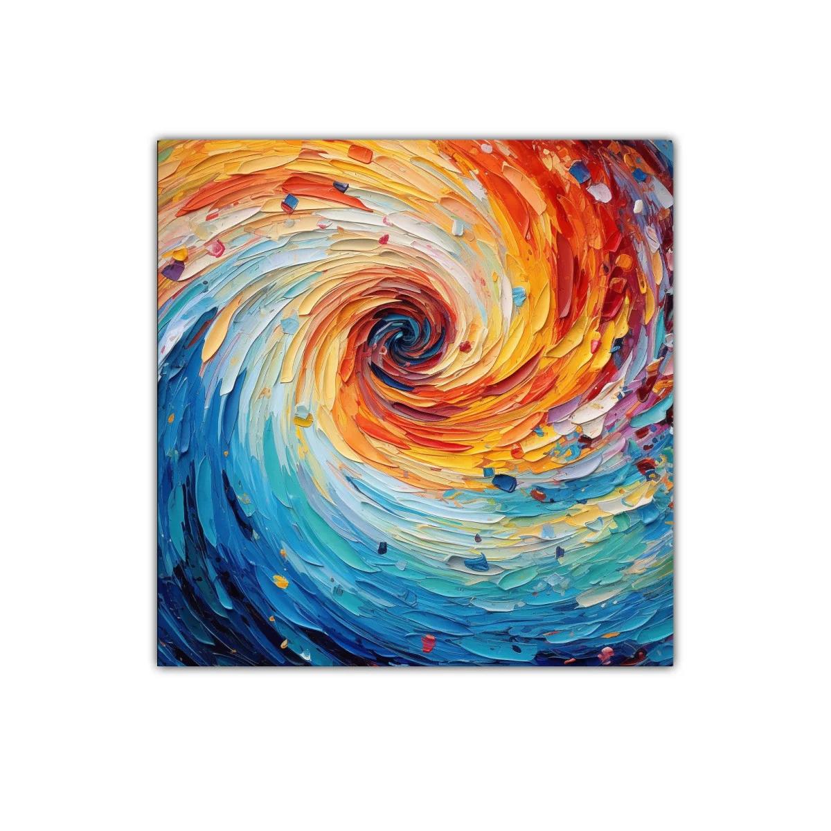Cuadro abstracto con remolino de colores vibrantes y dinámicos — miniatura 1