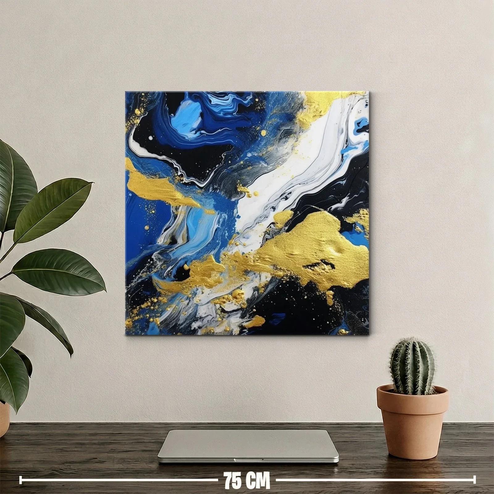 Abstracto vibrante en azul negro y dorado elegante — miniatura 2
