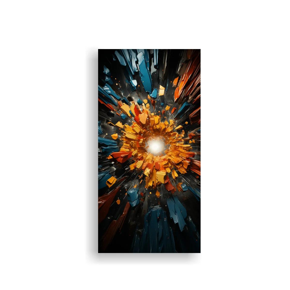 Cuadro explosión abstracta de luz con destellos geométricos — imagen principal