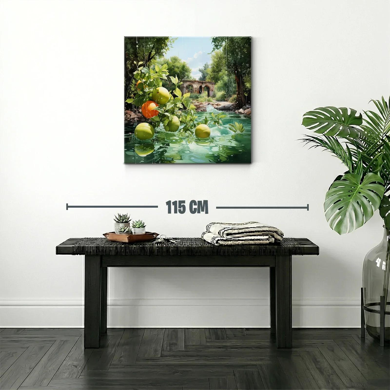 Naturaleza fresca con frutas y paisaje rústico — miniatura 2