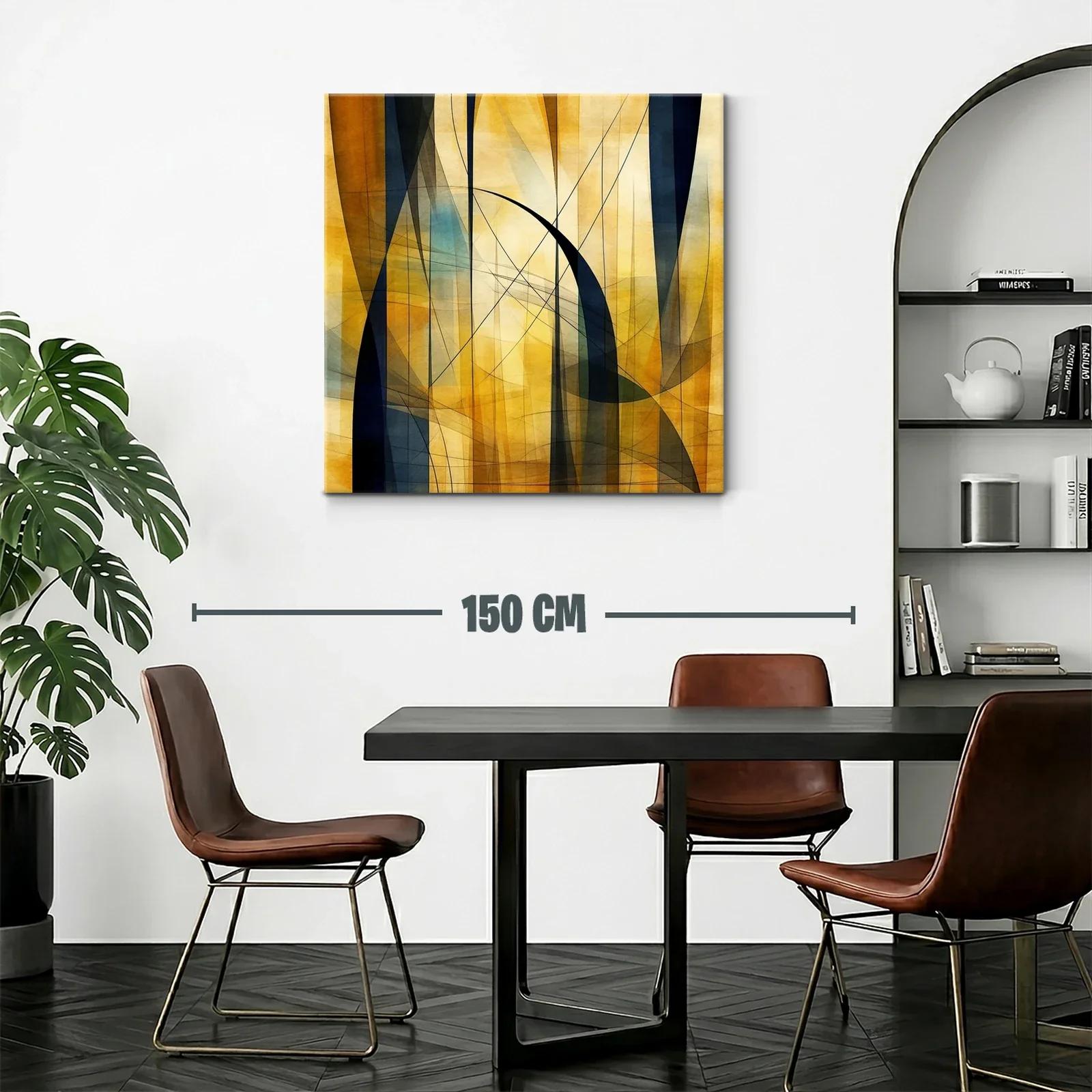 Composición abstracta en tonos cálidos y azulados — miniatura 2