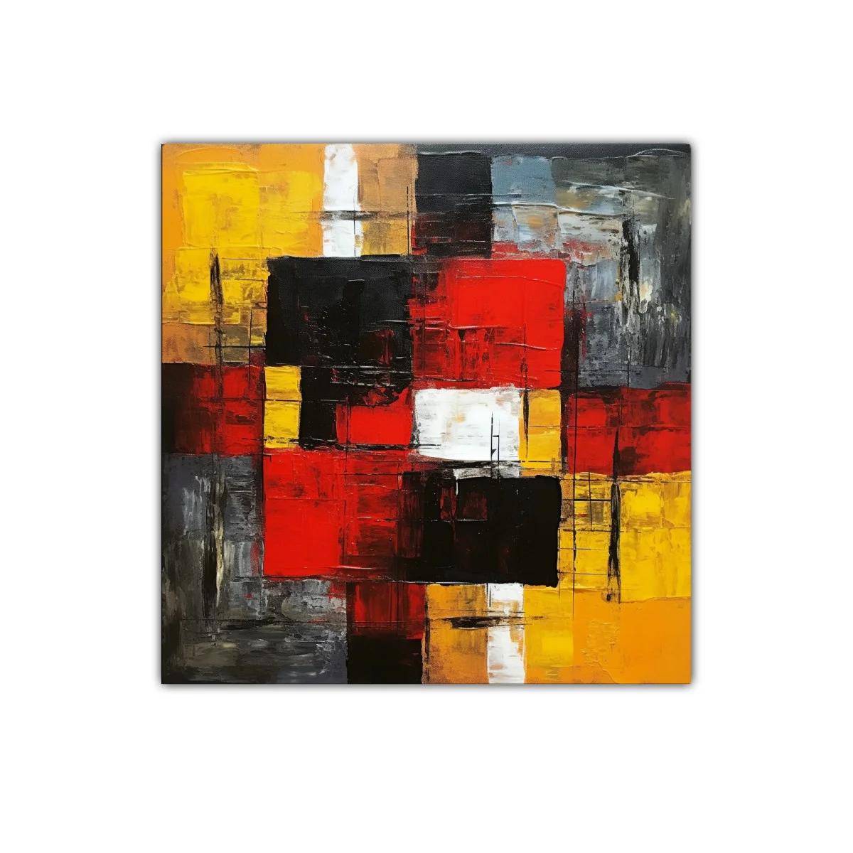 Composición abstracta con tonos intensos rojos y amarillos — miniatura 1