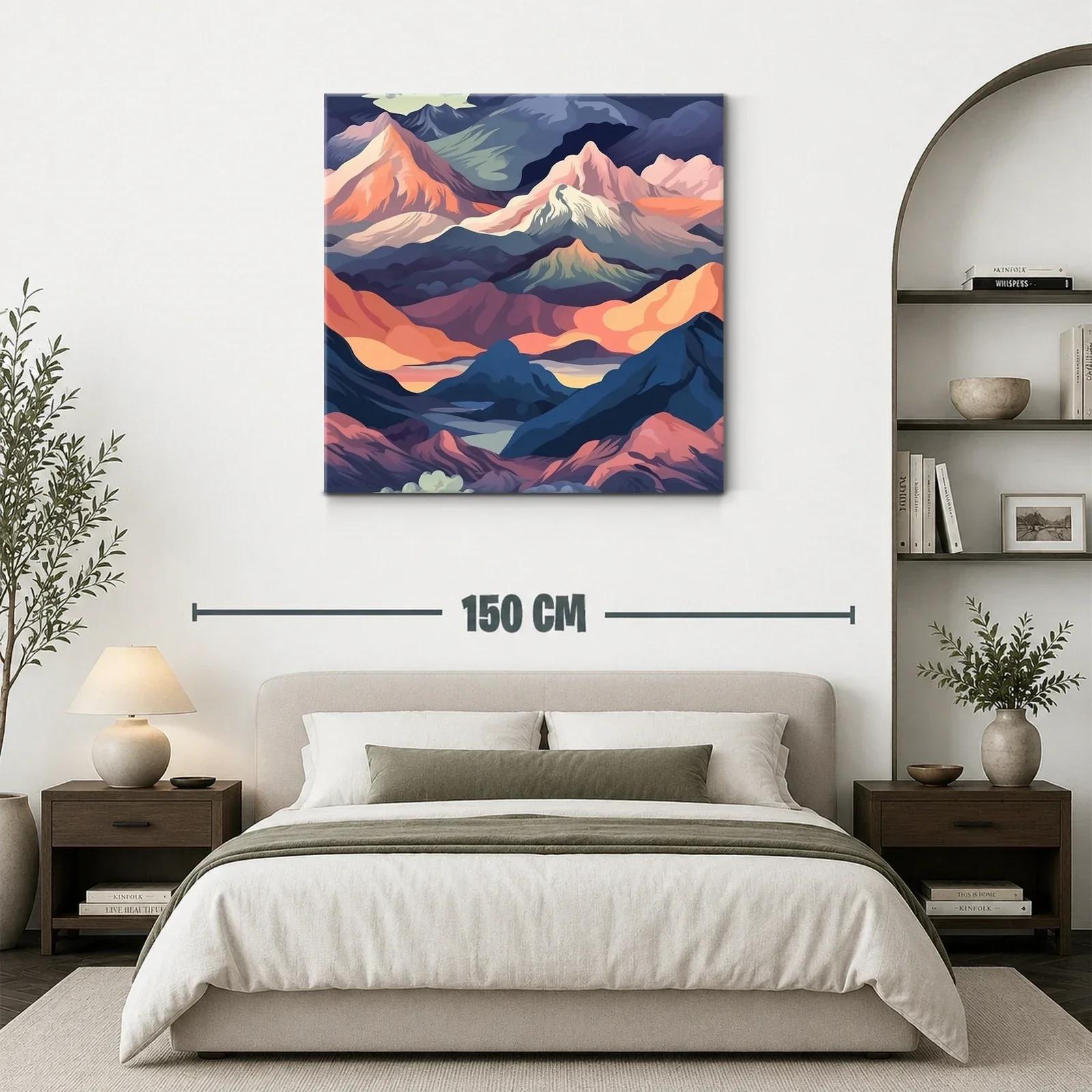 Paisaje de montañas en tonos cálidos y fríos contrastantes — miniatura 3