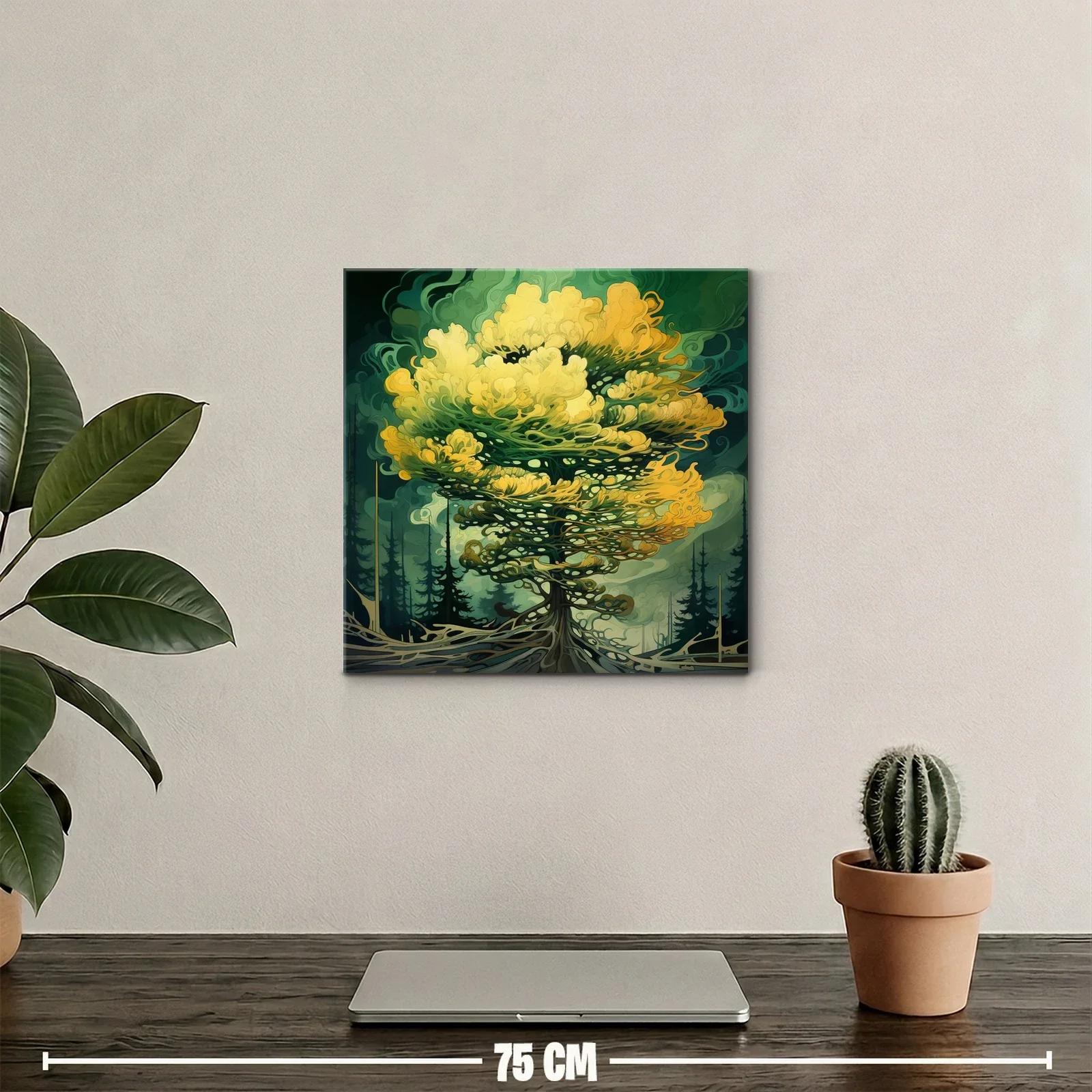 Árbol fantástico con tonos verdes y amarillos vibrantes — miniatura 2