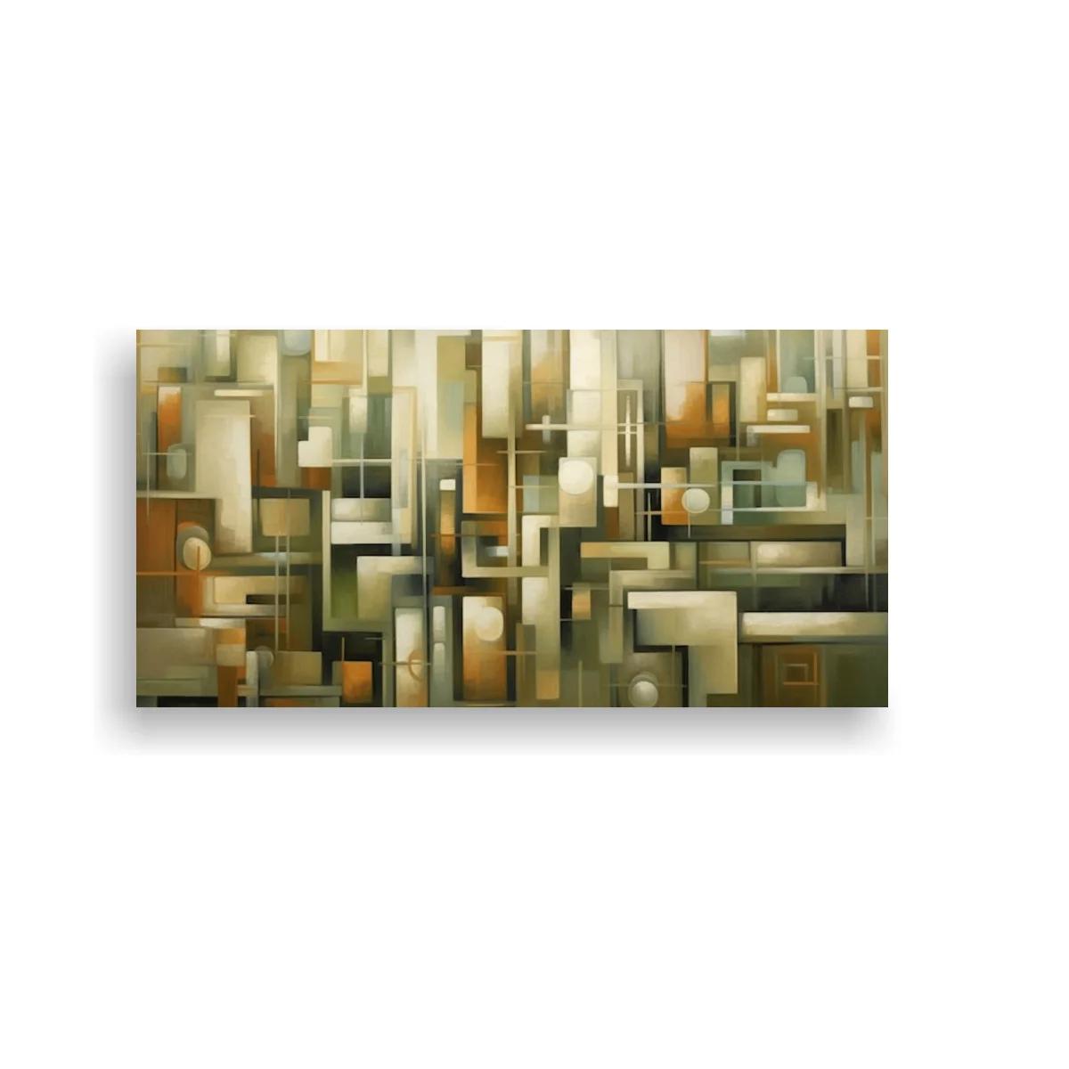 Cuadro composición geométrica abstracta con retícula de rectángulos — imagen principal