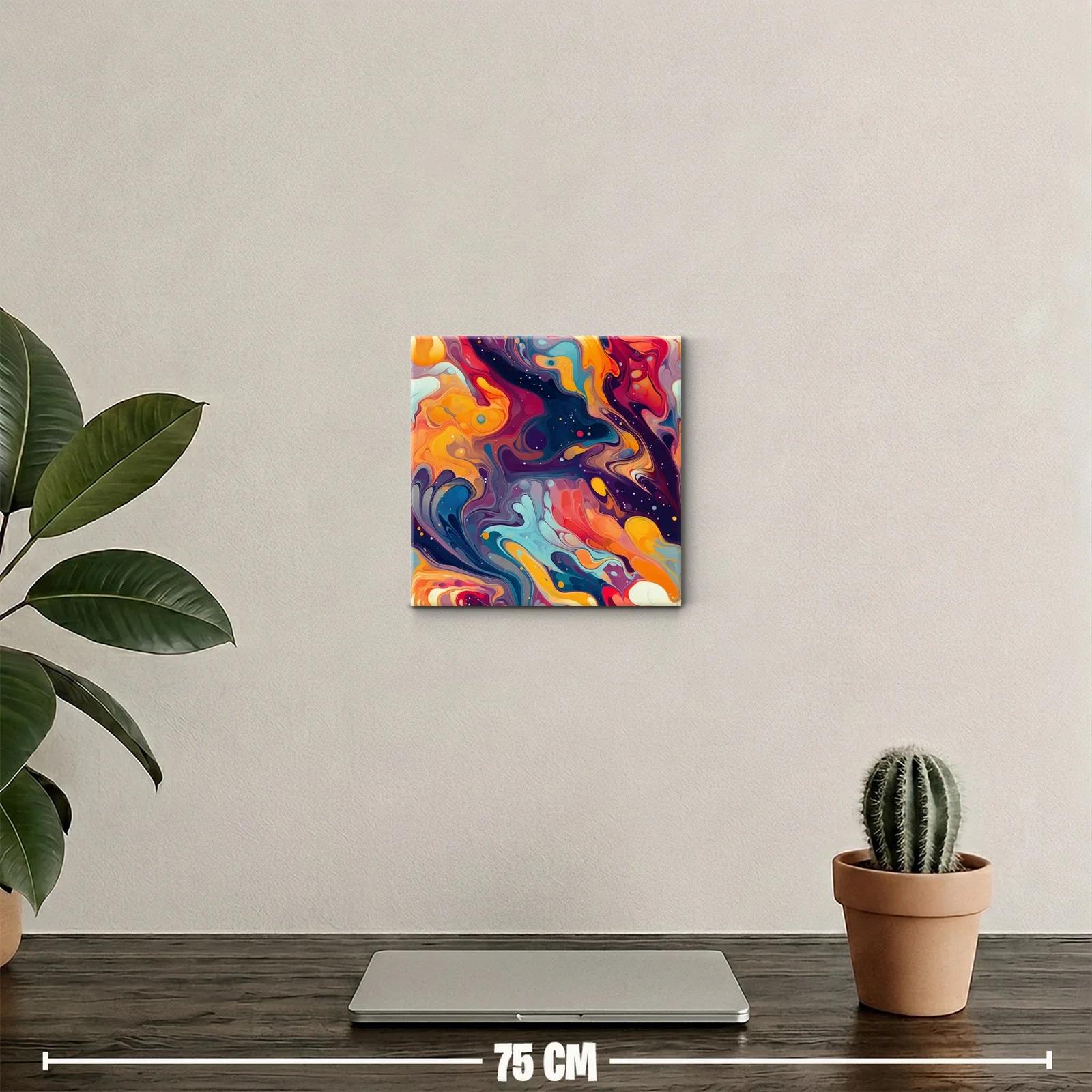 Cuadro decorativo abstracto en tonos cálidos y vibrantes — miniatura 2