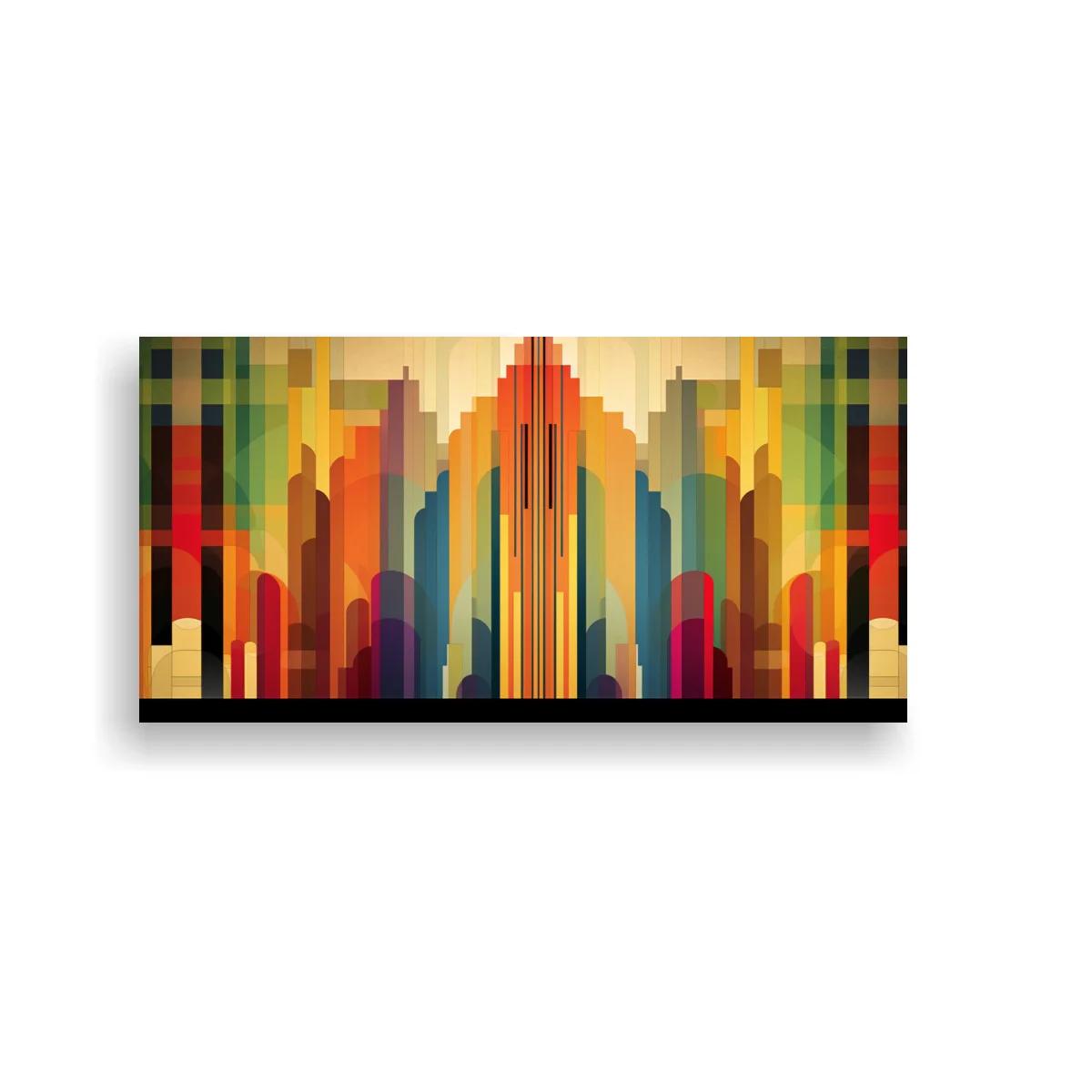 Cuadro skyline geométrico simétrico — imagen principal