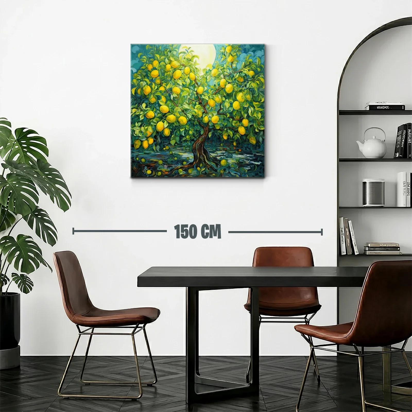Cuadro árbol frutal con limones amarillos vibrantes — miniatura 2