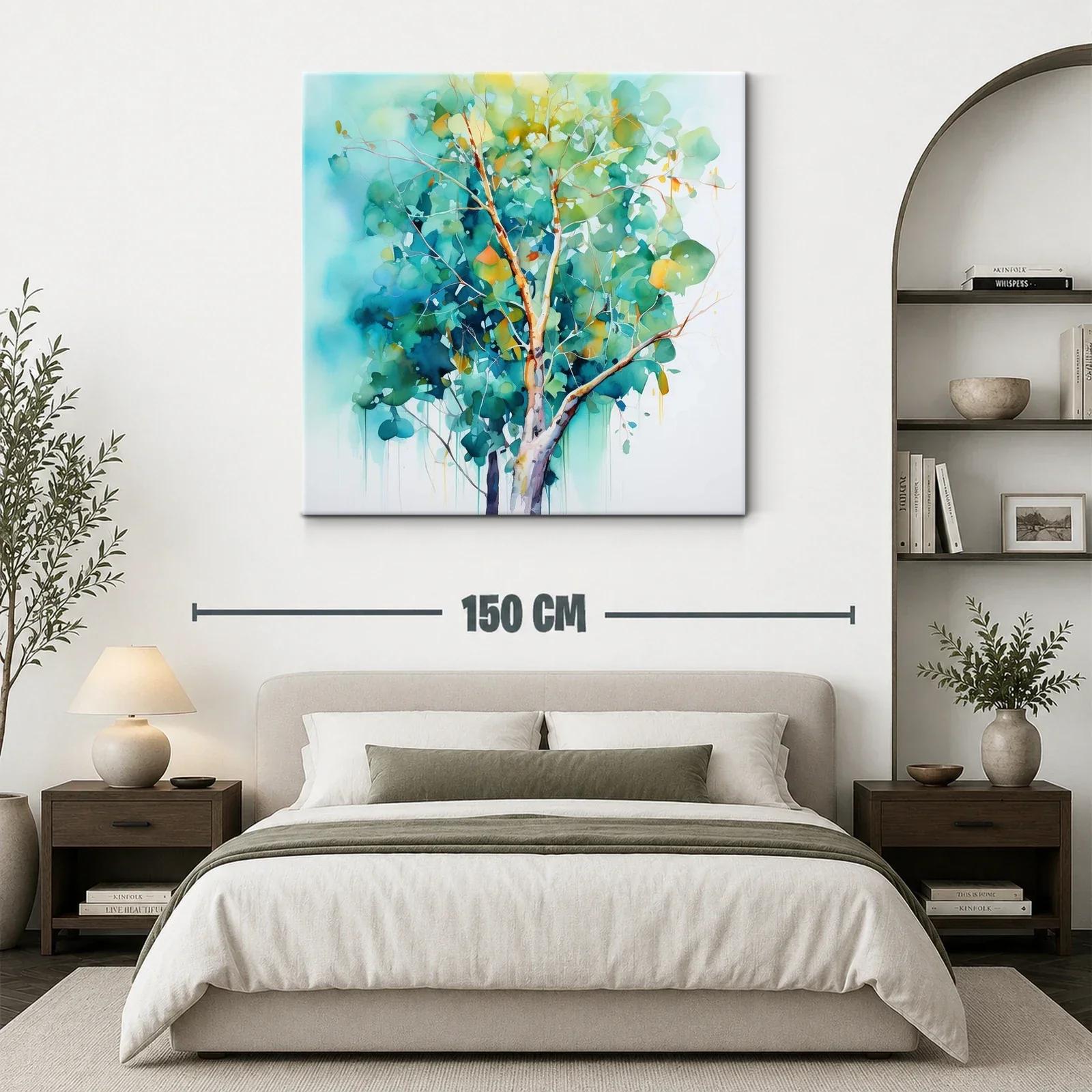 Árbol en acuarela con tonos vibrantes y suaves contrastes — miniatura 3