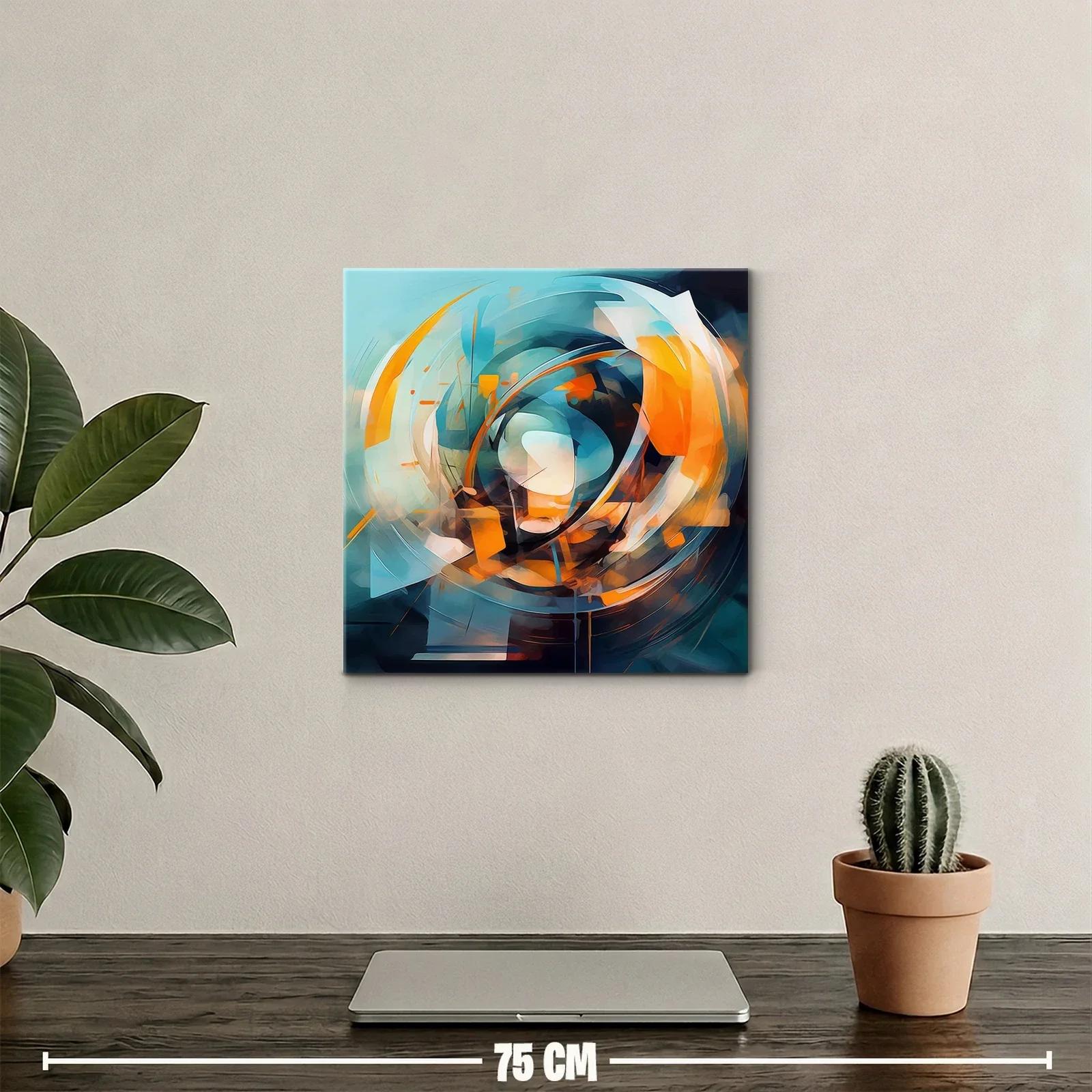 Composición abstracta en tonos naranja y azul vibrante — miniatura 2