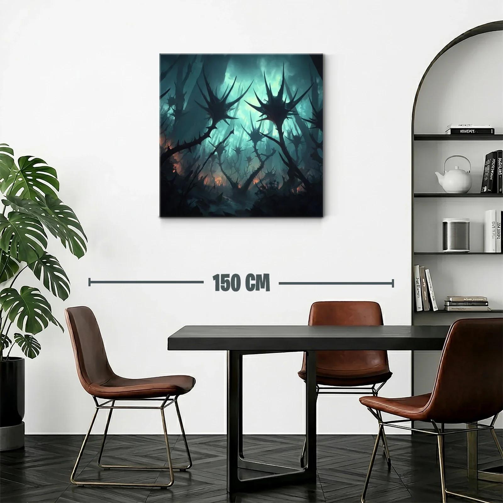 Paisaje oscuro con formas espinosas y luz tenebrosa — miniatura 2
