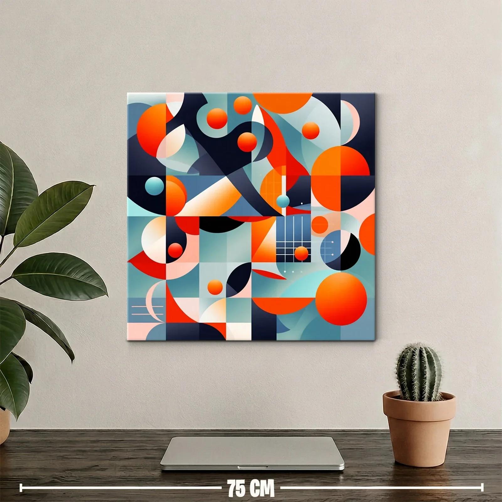 Arte abstracto vibrante con formas geométricas y círculos intensos — miniatura 2
