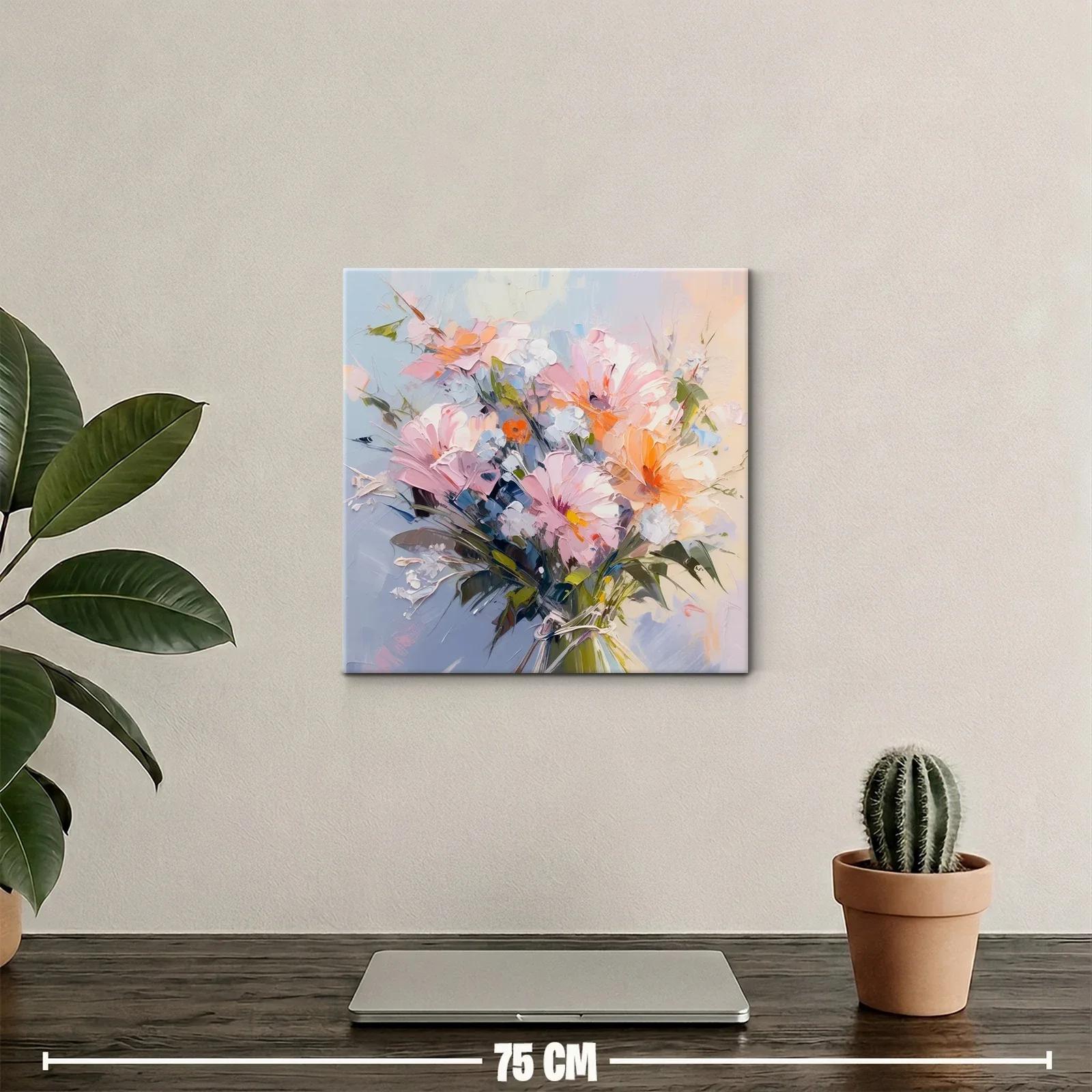 Ramo de flores vibrantes con tonos pastel y cálidos — miniatura 2