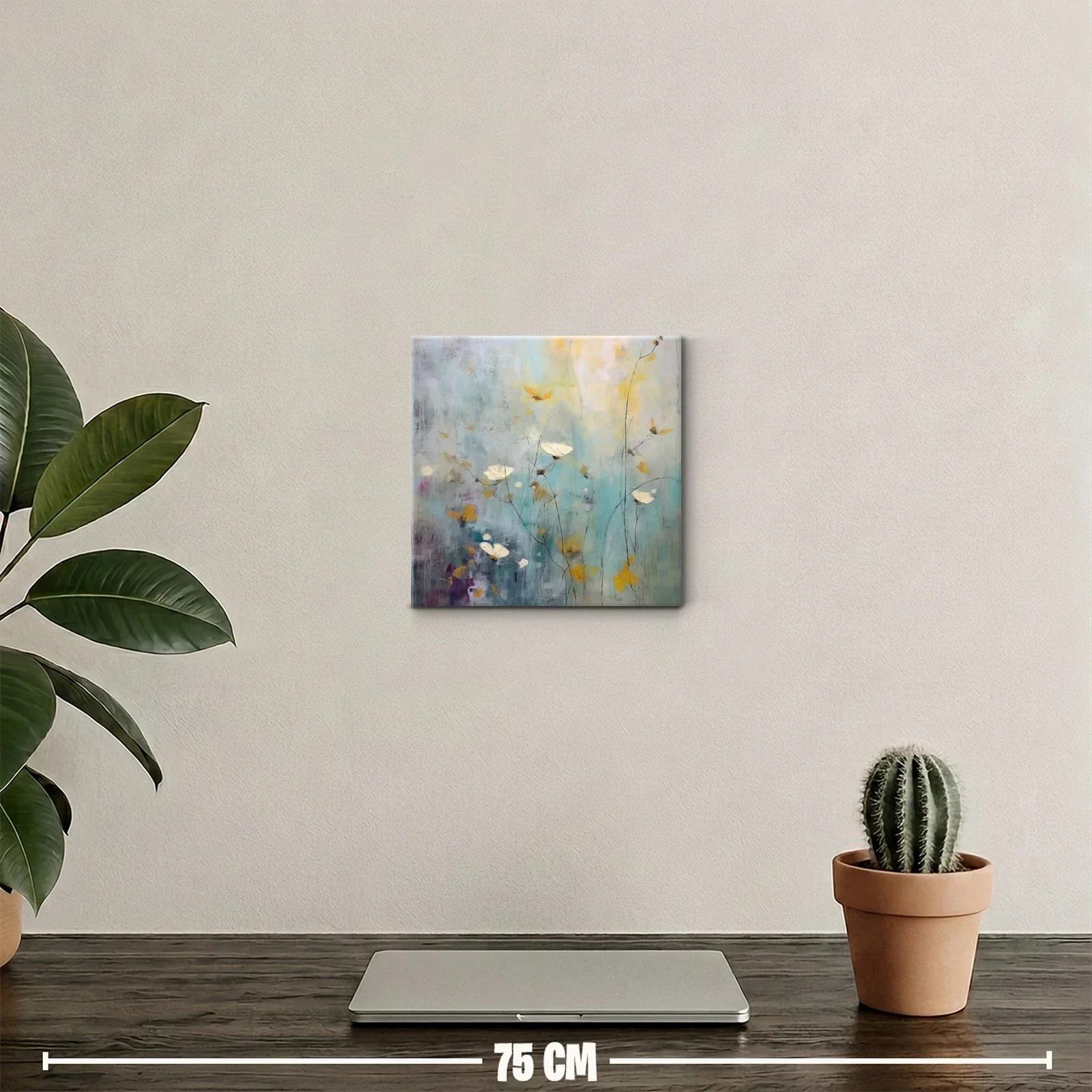 Cuadro floral abstracto en tonos suaves y relajantes — miniatura 2
