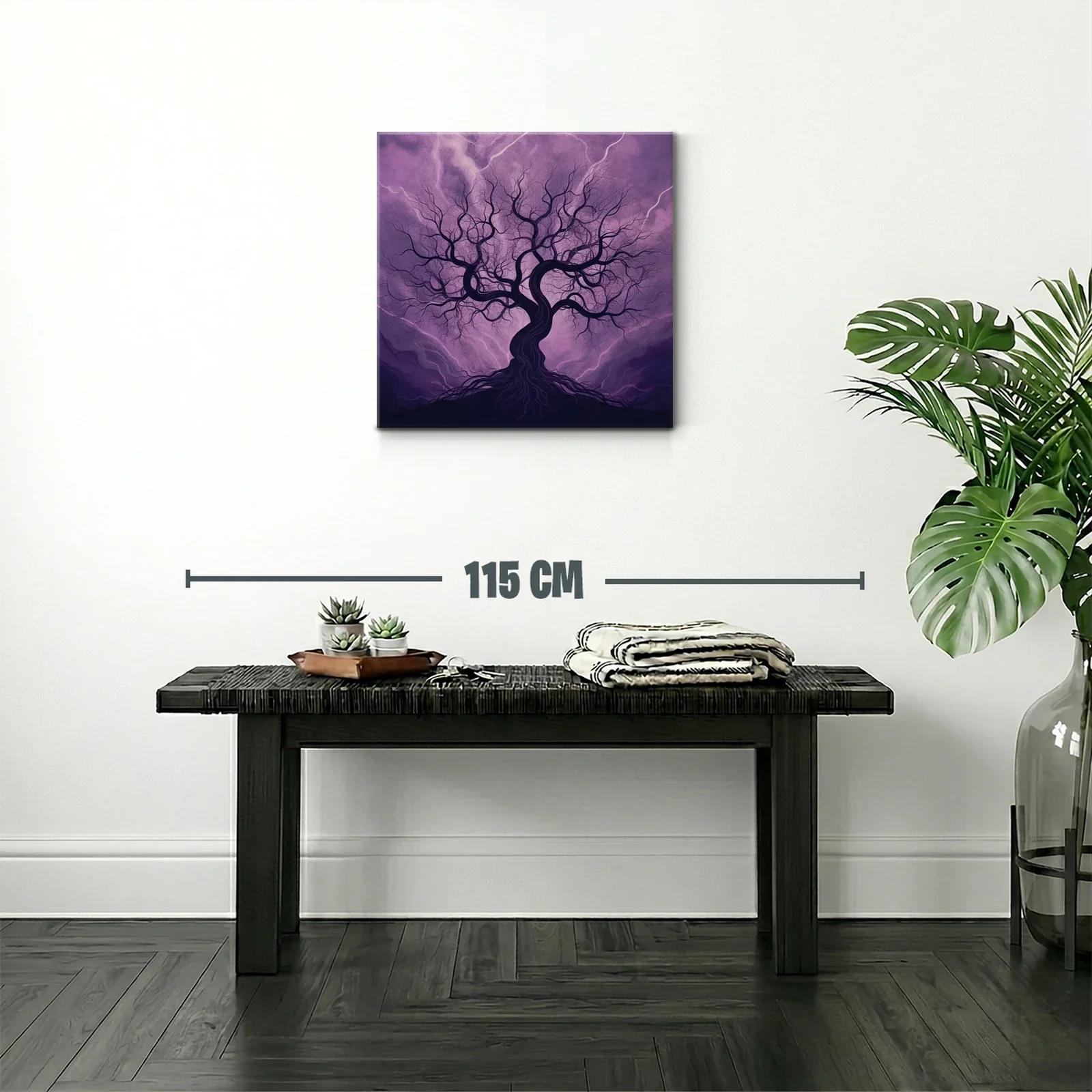 Árbol Sinuoso en Tonos Morados Intenso y Profundo — miniatura 2