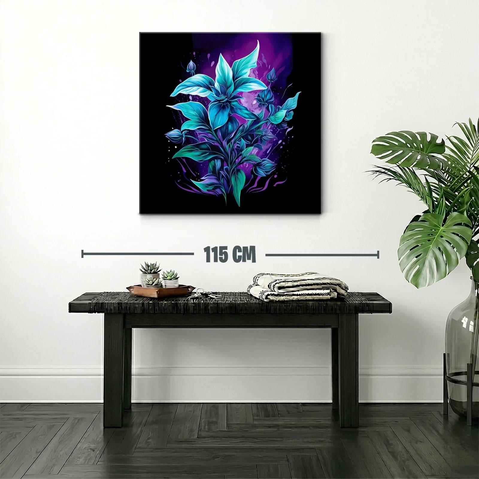 Flor azul vibrante sobre fondo púrpura oscuro — miniatura 2