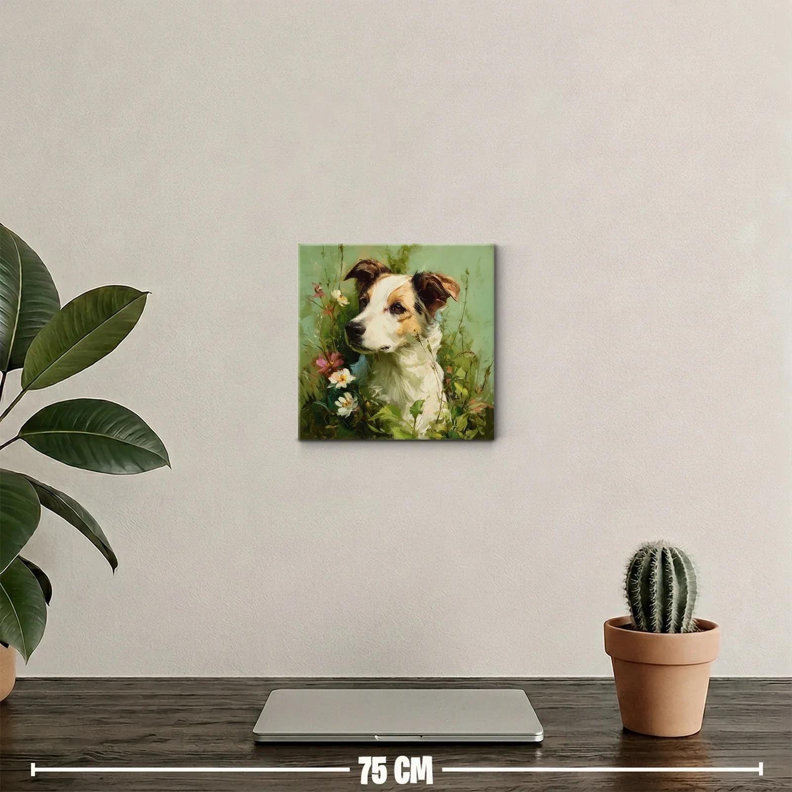 Retrato delicado de perro rodeado de flores naturales — miniatura 2