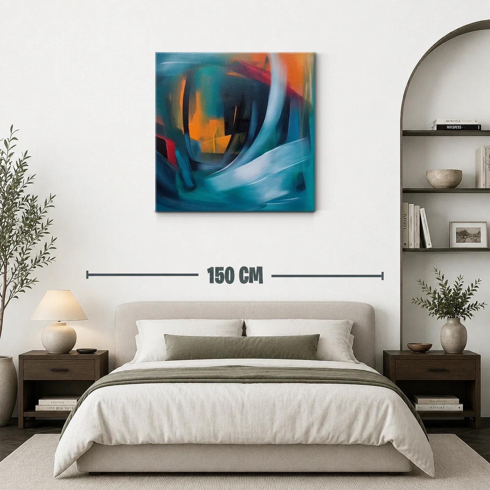 Cuadro abstracto con formas fluidas y tonos vibrantes — miniatura 3