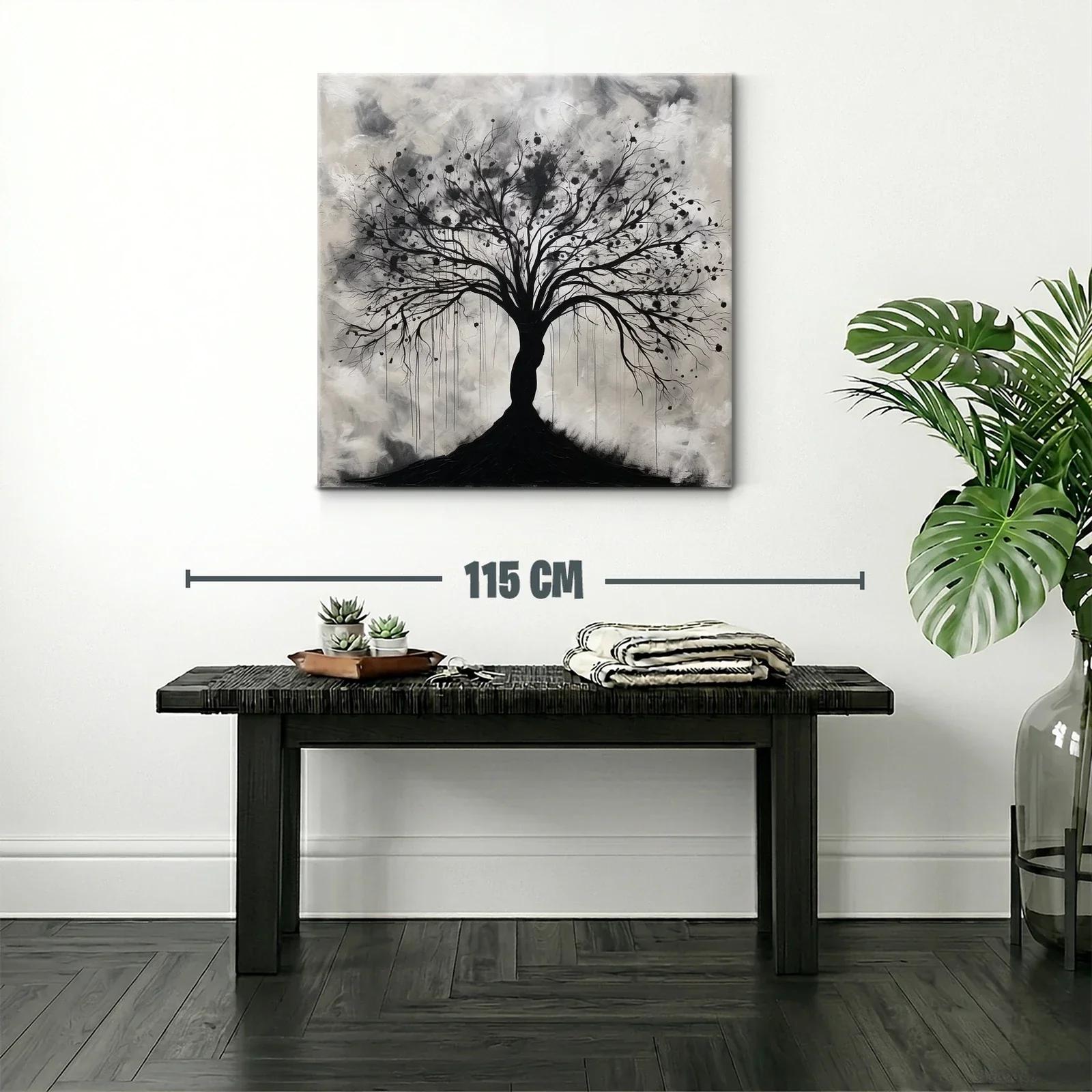 Árbol estilizado en tonos grises y negros para un ambiente elegante — miniatura 2