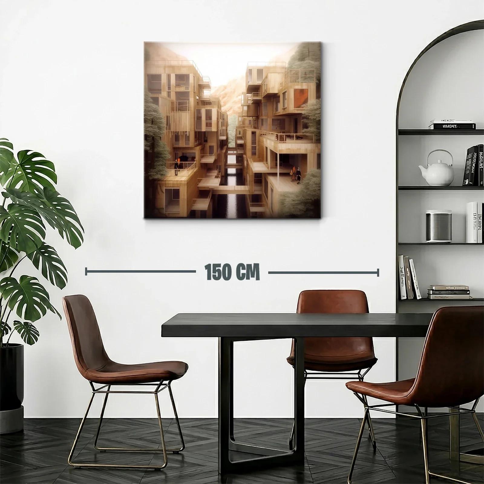 Arquitectura moderna con detalles en madera y reflejos naturales — miniatura 2