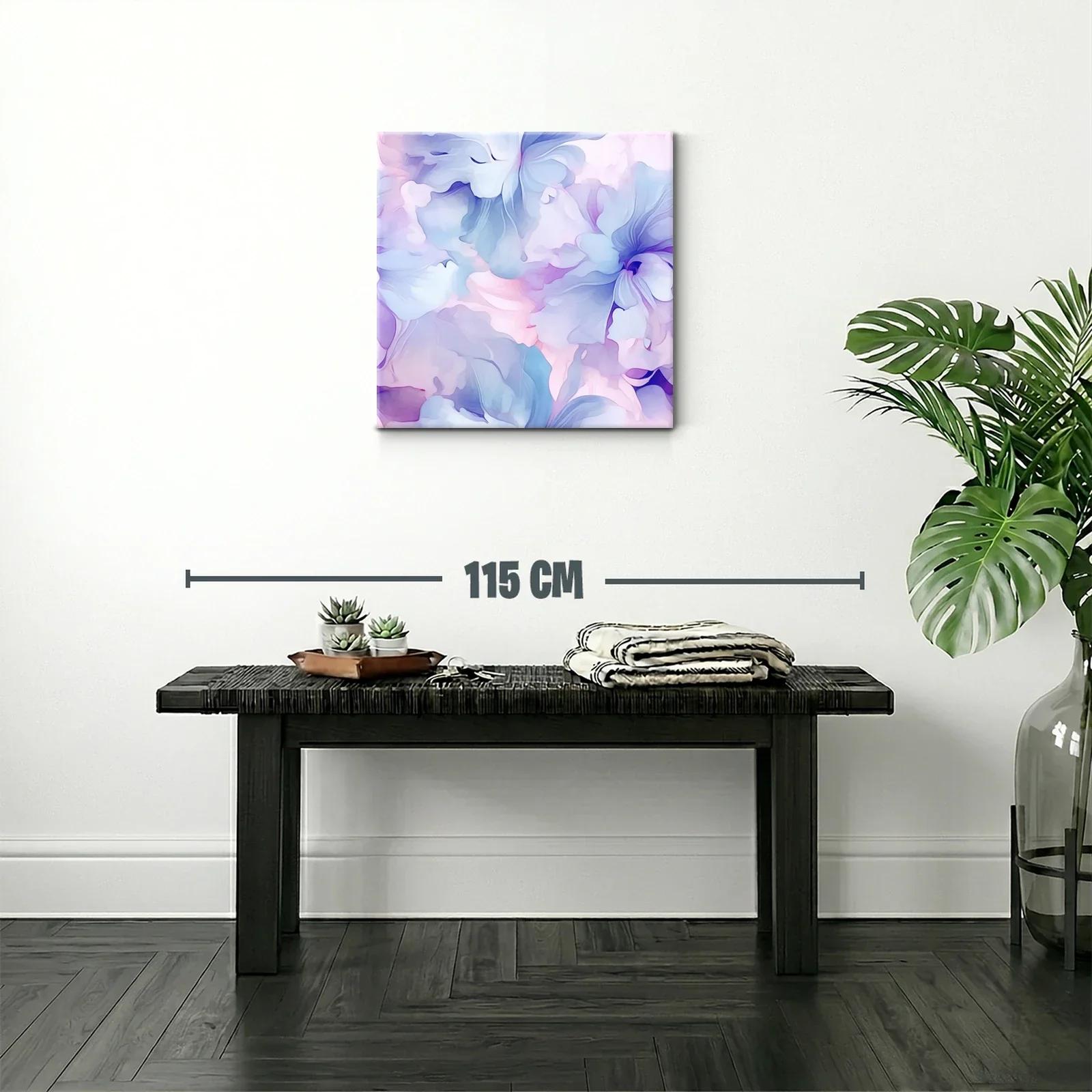 Cuadro floral abstracto en tonos pastel suaves — miniatura 2