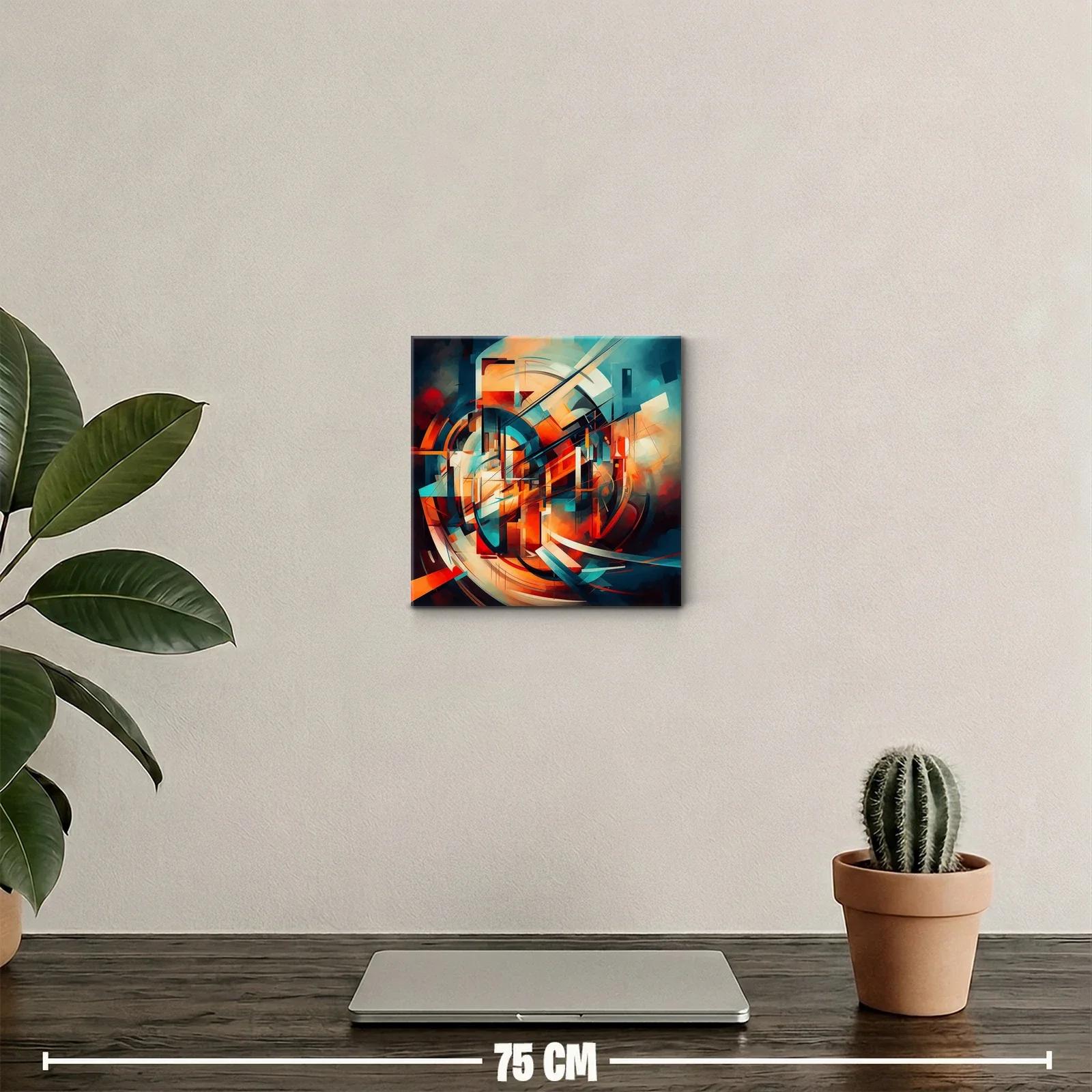 Composición abstracta vibrante con formas dinámicas y colores cálidos — miniatura 2
