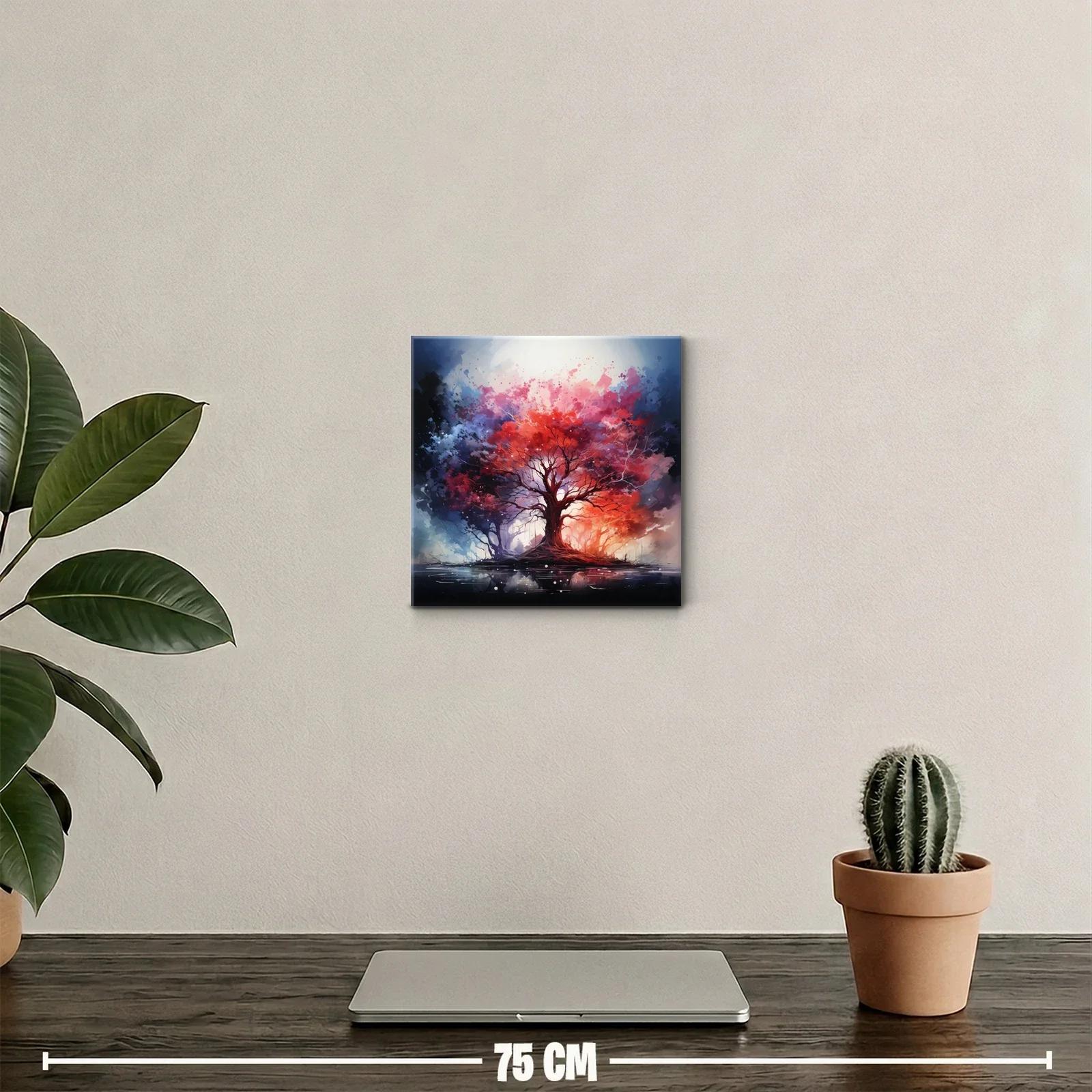 Árbol en colores vibrantes con reflejo tranquilo — miniatura 2