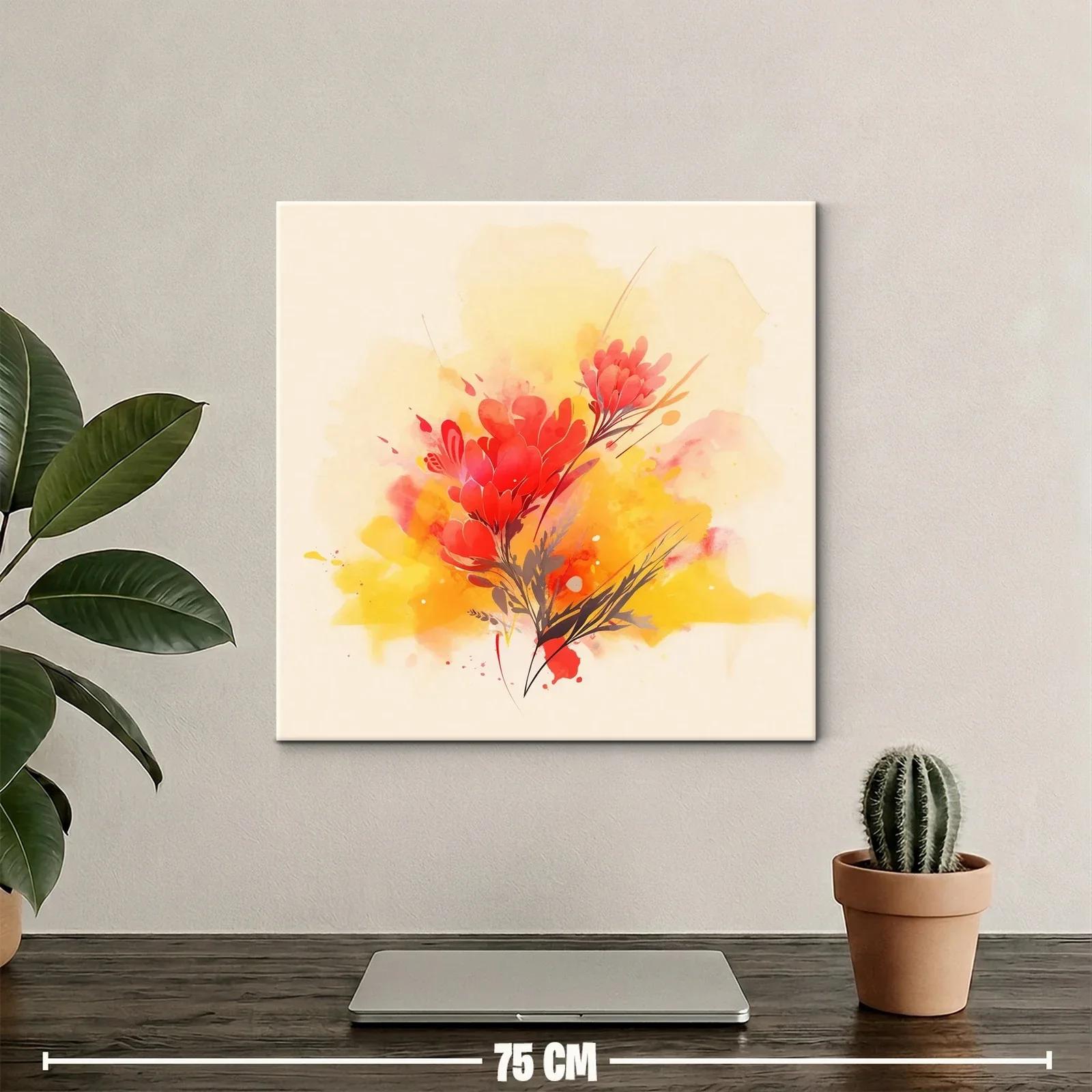Cuadro floral vibrante con tonos cálidos y energía natural — miniatura 2