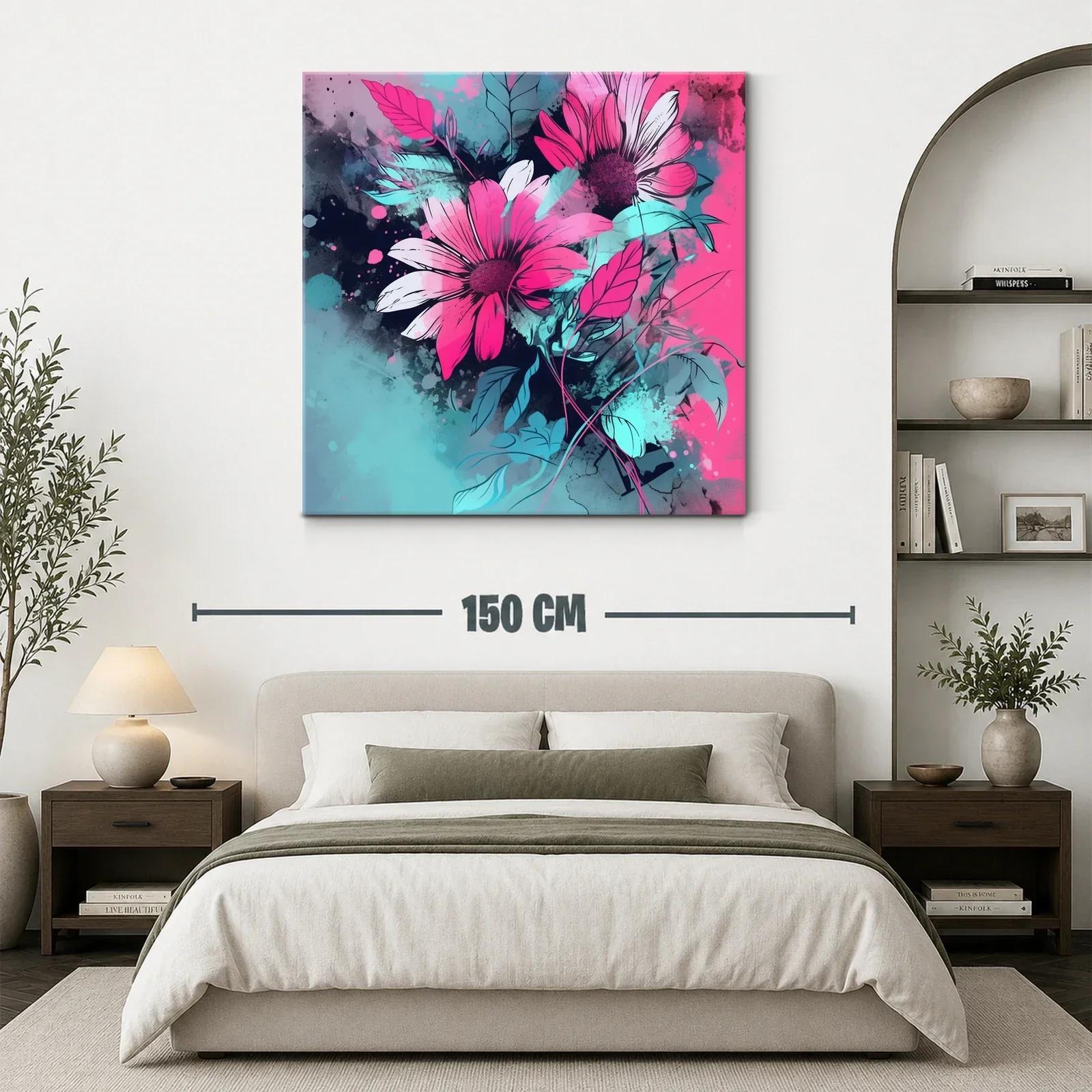 Flores vibrantes en tonos fucsia y azul turquesa — miniatura 3