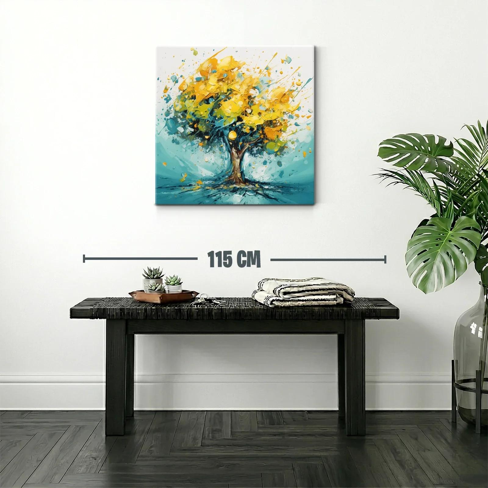 Árbol vibrante en tonos amarillos y azules — miniatura 2