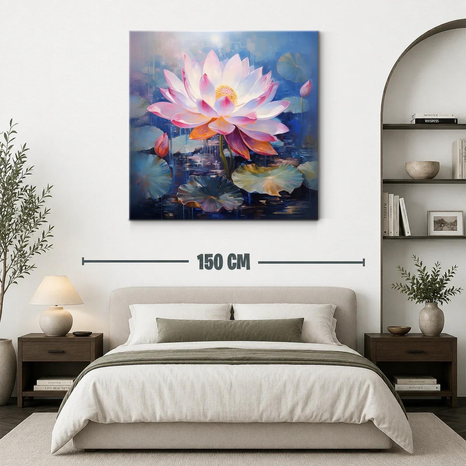 Exquisita flor de loto en armonía acuática y luz suave — miniatura 3