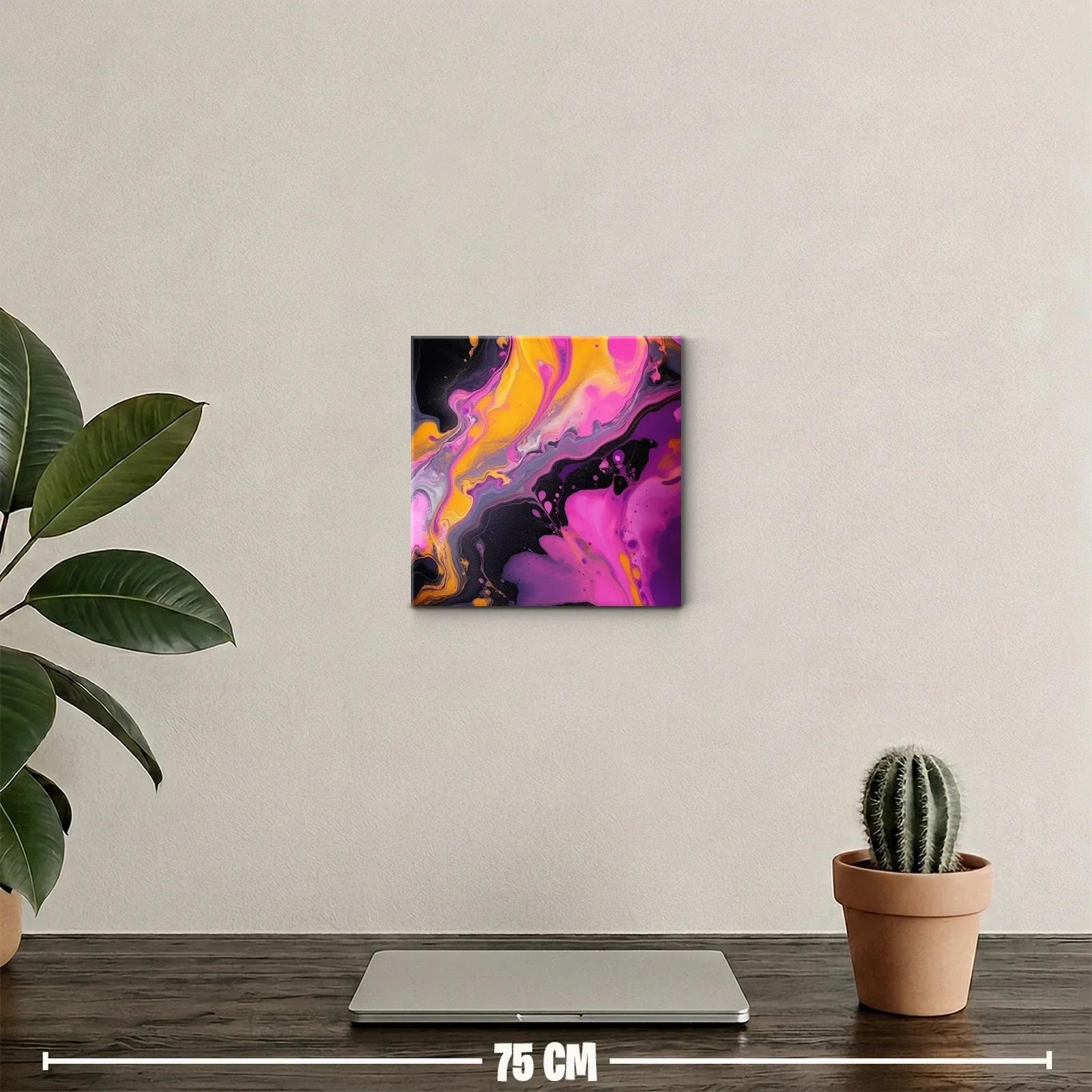 Cuadro decorativo con formas fluidas en tonos vibrantes — miniatura 2