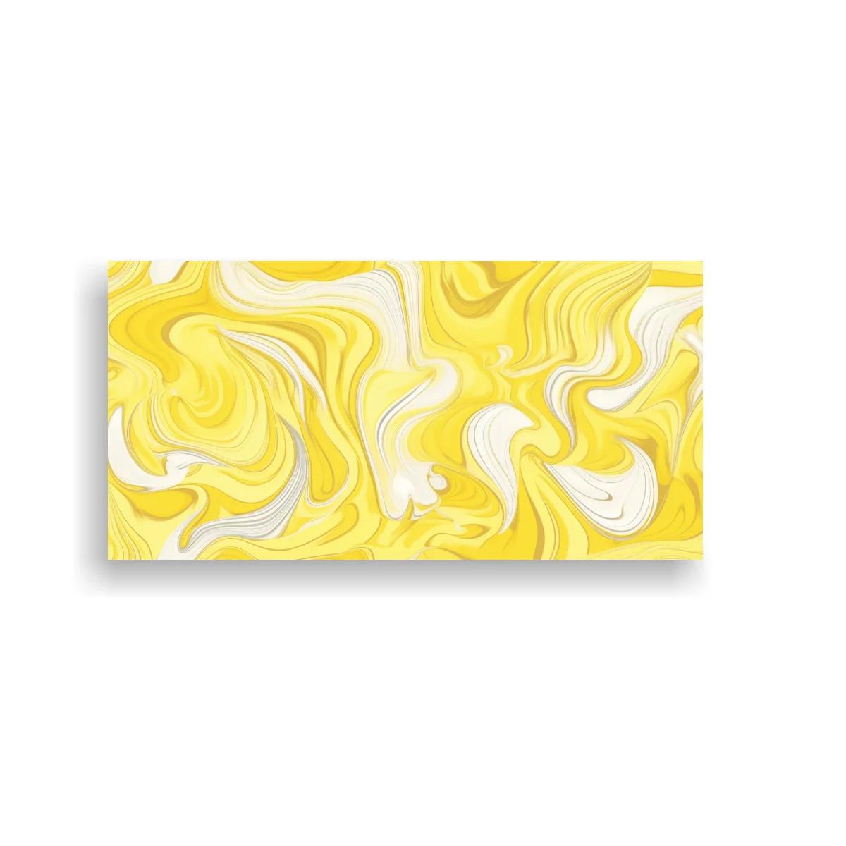 Cuadro remolinos abstractos amarillos con ondas marmoleadas — imagen principal