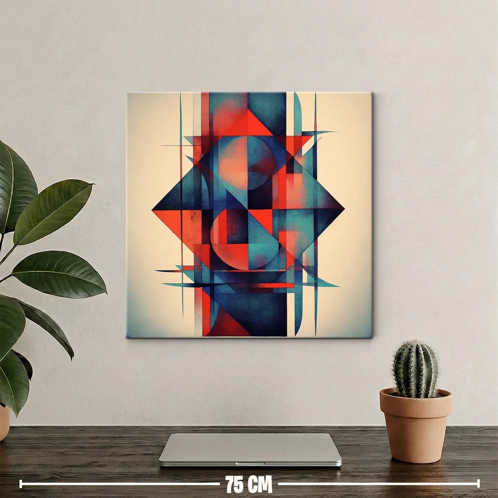 Composición geométrica vibrante en tonos rojo y azul — miniatura 2