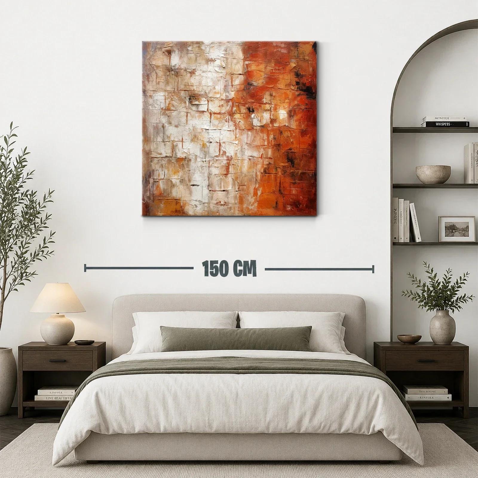 Cuadro abstracto con tonos cálidos y texturas envolventes — miniatura 3