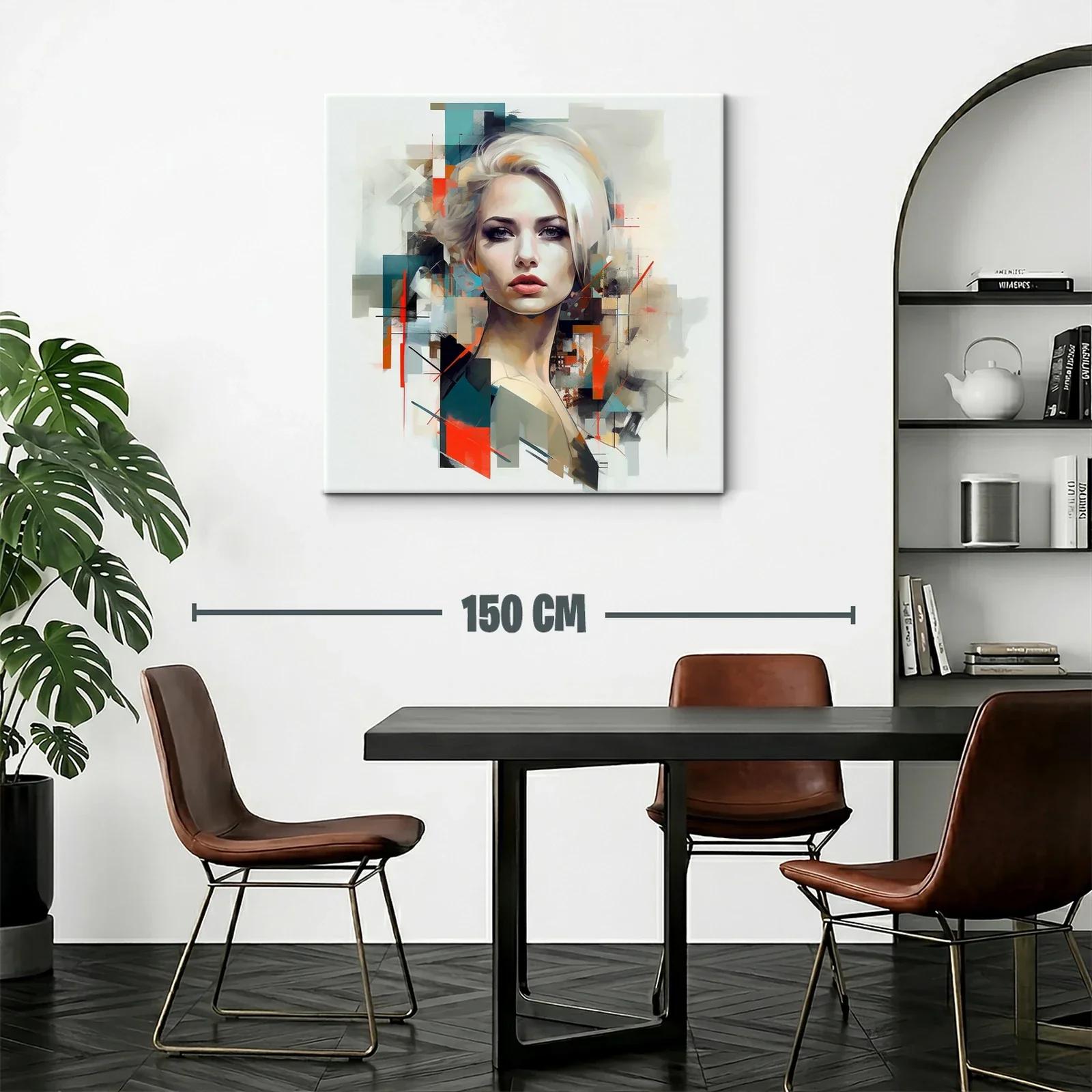 Retrato contemporáneo de mujer con toques abstractos vibrantes — miniatura 2