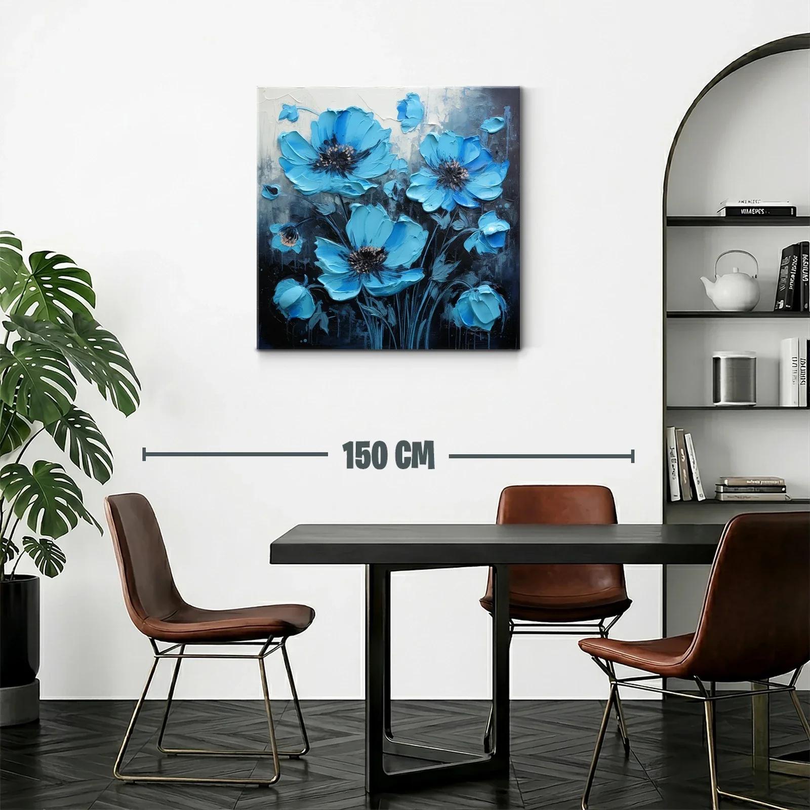 Flores azules vibrantes sobre fondo oscuro elegante — miniatura 2
