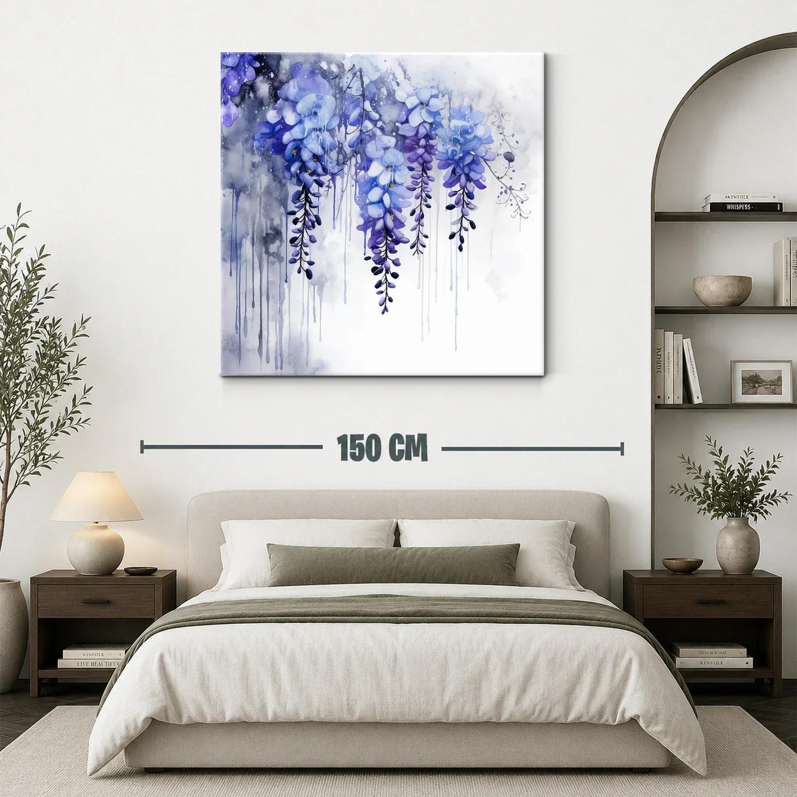 Flores en cascada en tonos violetas con efecto acuarela — miniatura 3