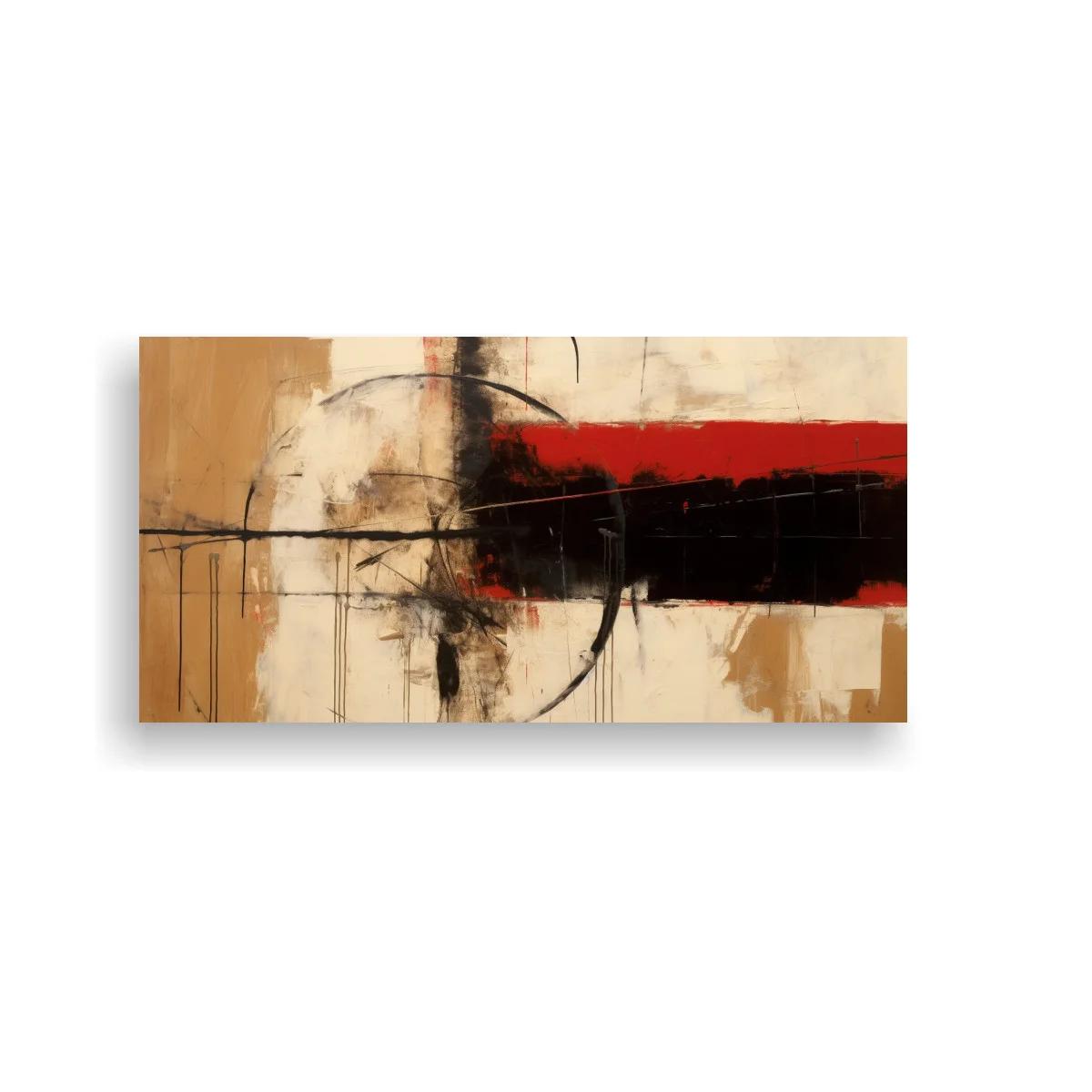 Cuadro composición abstracta con franja negra y círculo parcial — imagen principal
