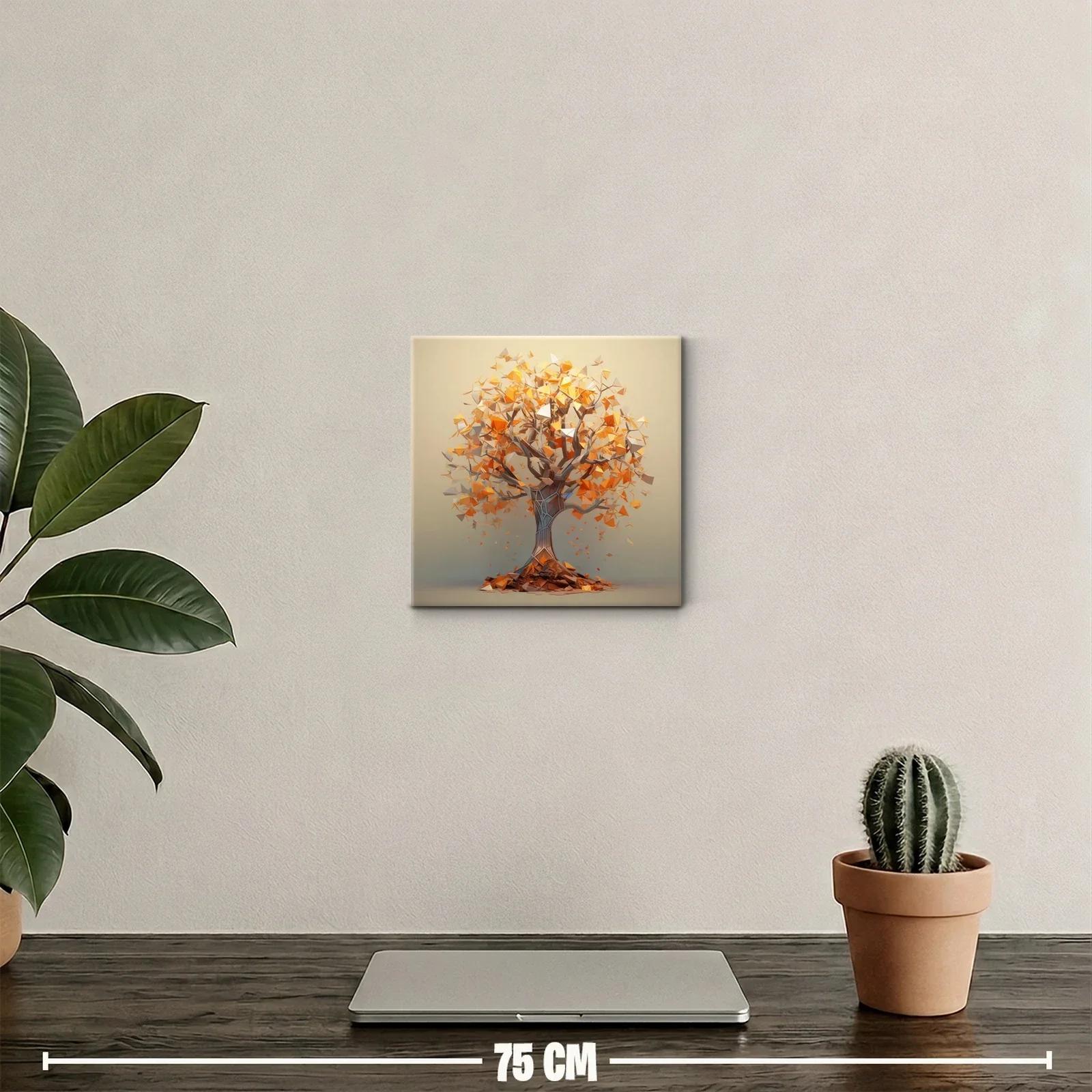 Árbol abstracto en tonos cálidos y dorados — miniatura 2