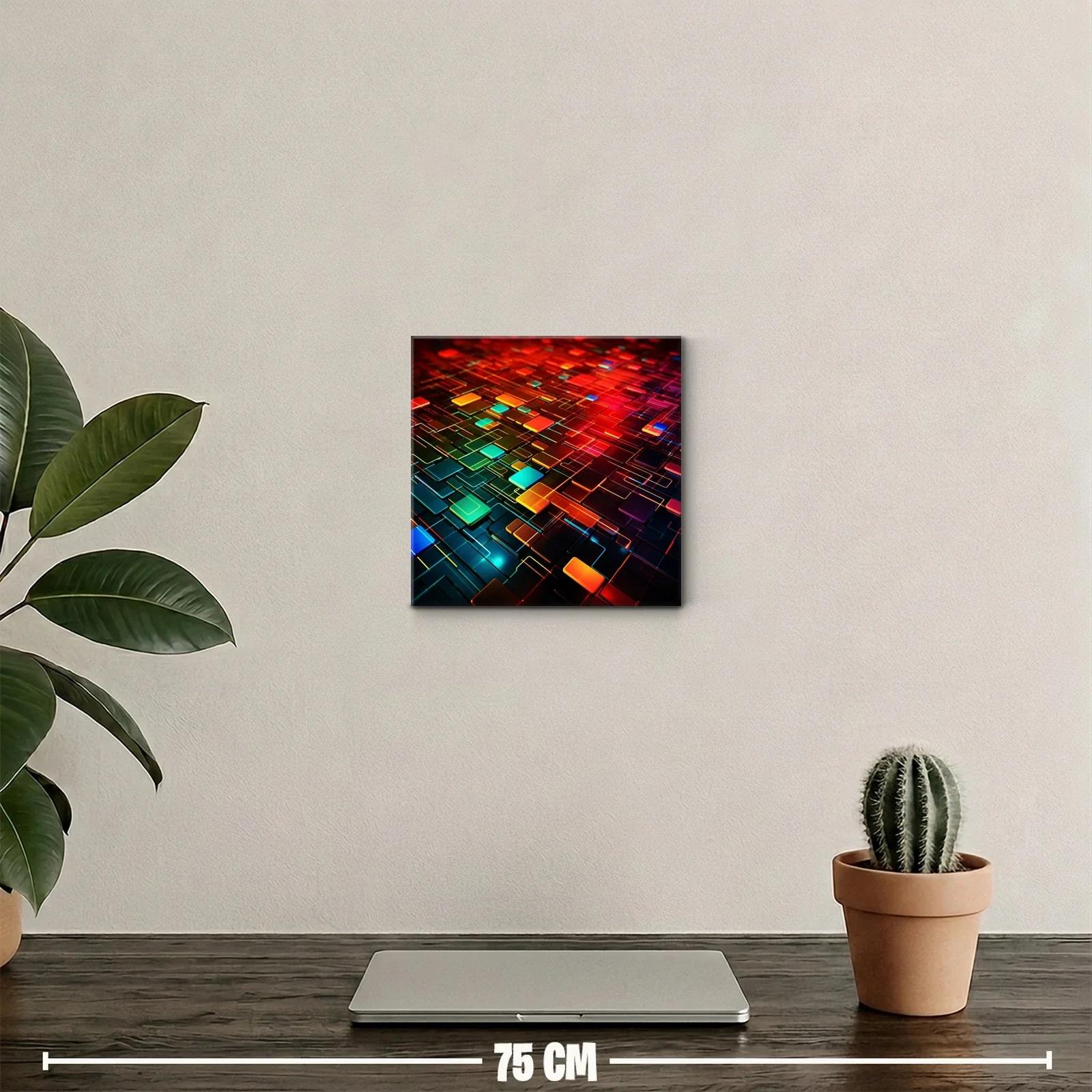 Cuadro decorativo abstracto con formas geométricas vibrantes — miniatura 2