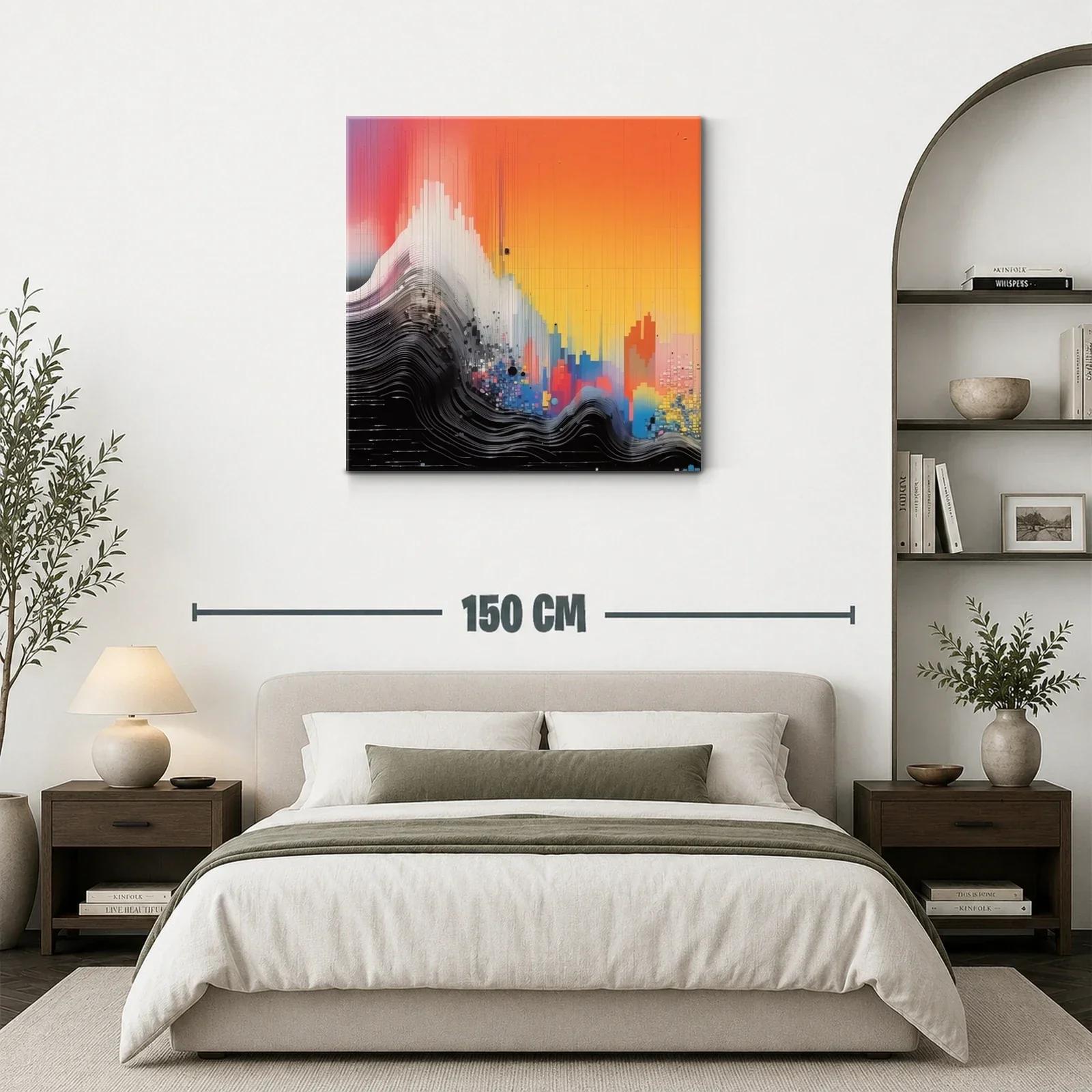 Composición abstracta con vibrantes tonos cálidos y detalles dinámicos — miniatura 3