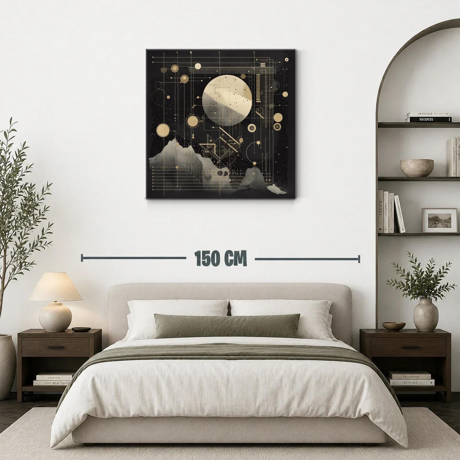 Composición abstracta con formas geométricas y luna estilizada — miniatura 3