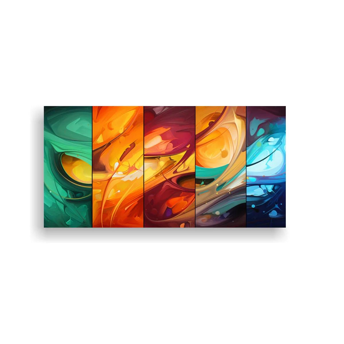 Cuadro de formas fluidas abstractas en paneles verticales — imagen principal