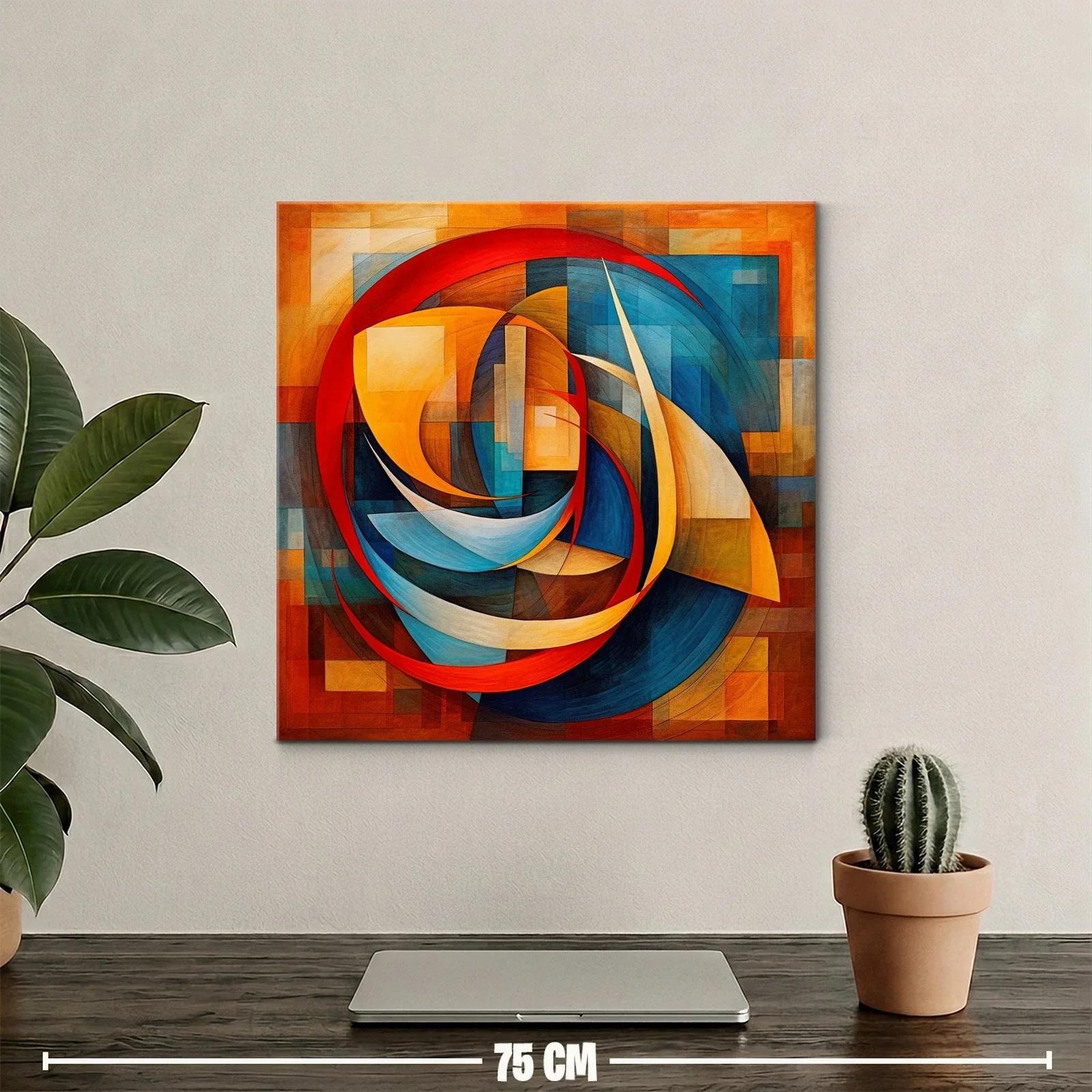 Composición abstracta con formas circulares y contrastes vibrantes — miniatura 2