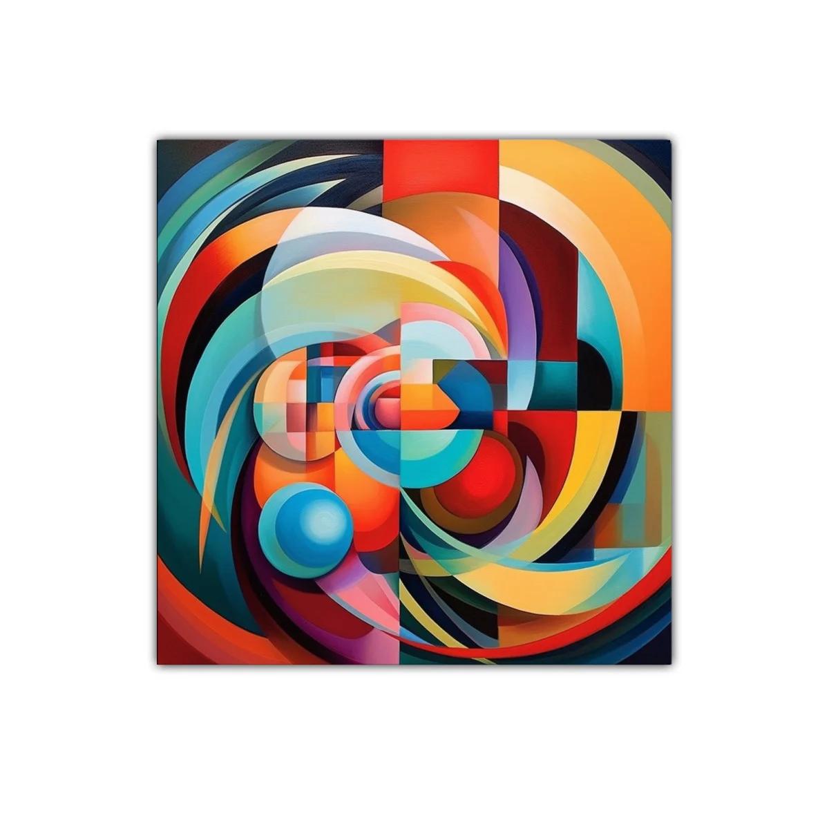 Cuadro abstracto vibrante con formas y colores dinámicos — imagen principal
