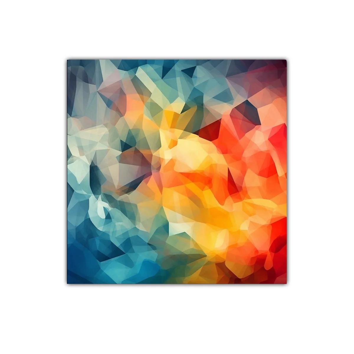 Composición abstracta vibrante con tonos cálidos y fríos — imagen principal