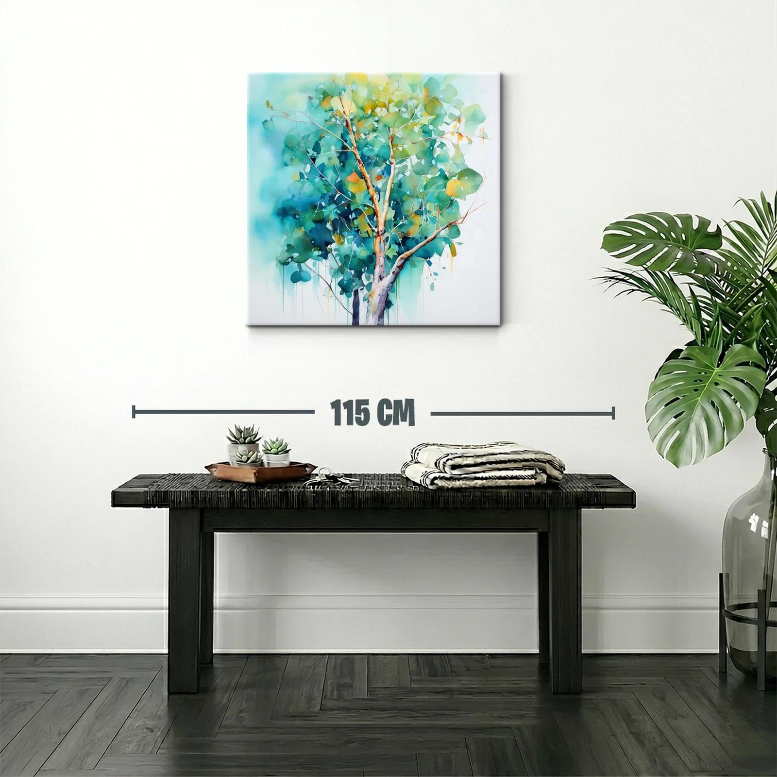 Árbol en acuarela con tonos vibrantes y suaves contrastes — miniatura 2